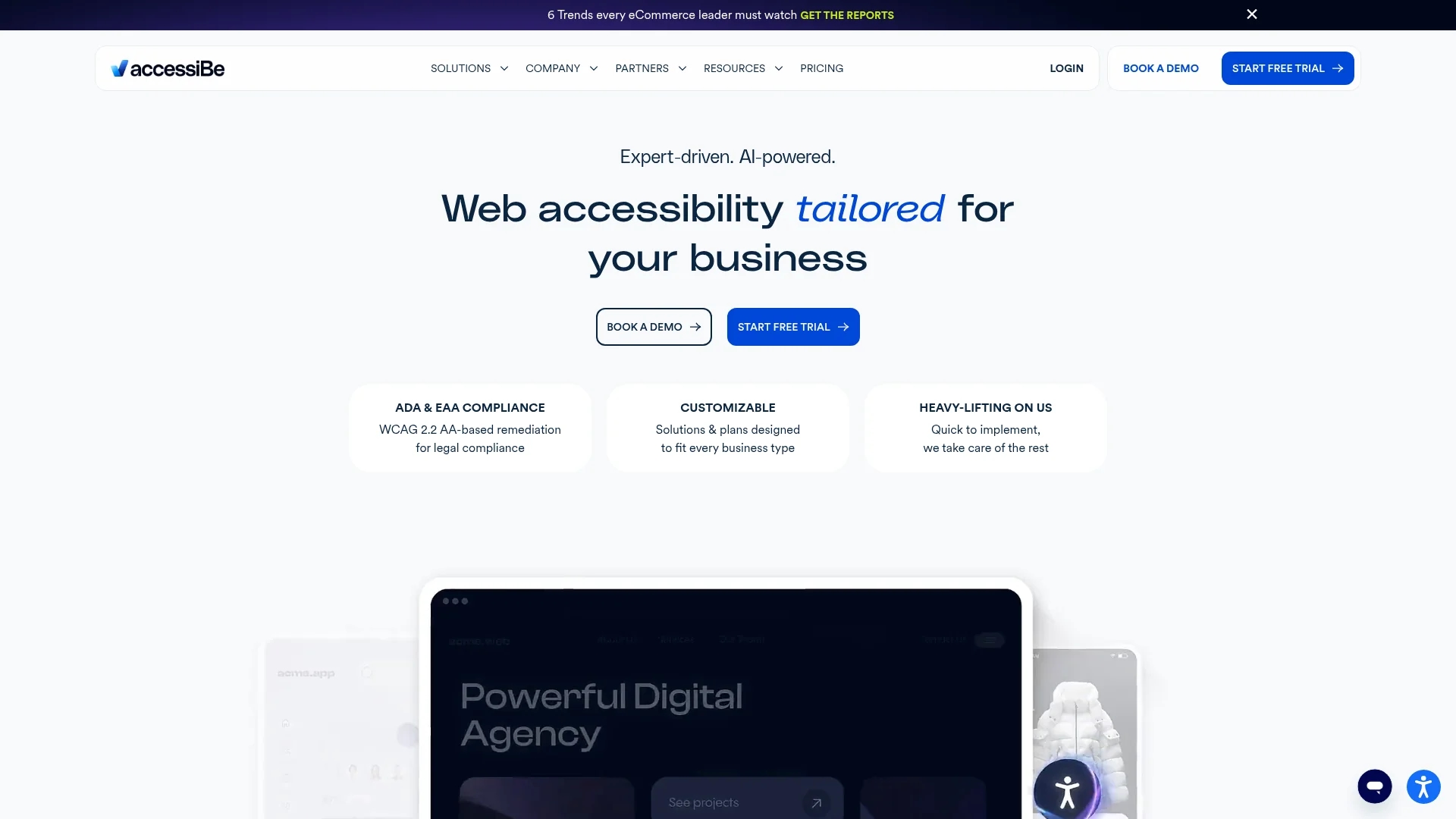 accessibe homepage