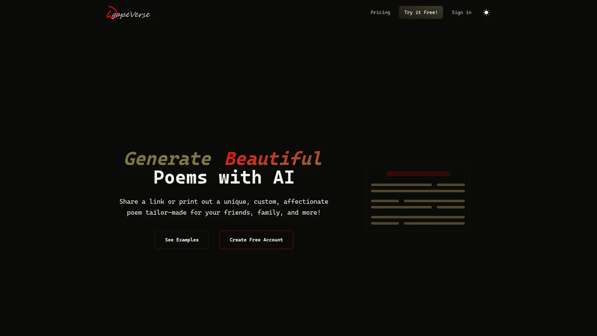 agapeverse-app homepage
