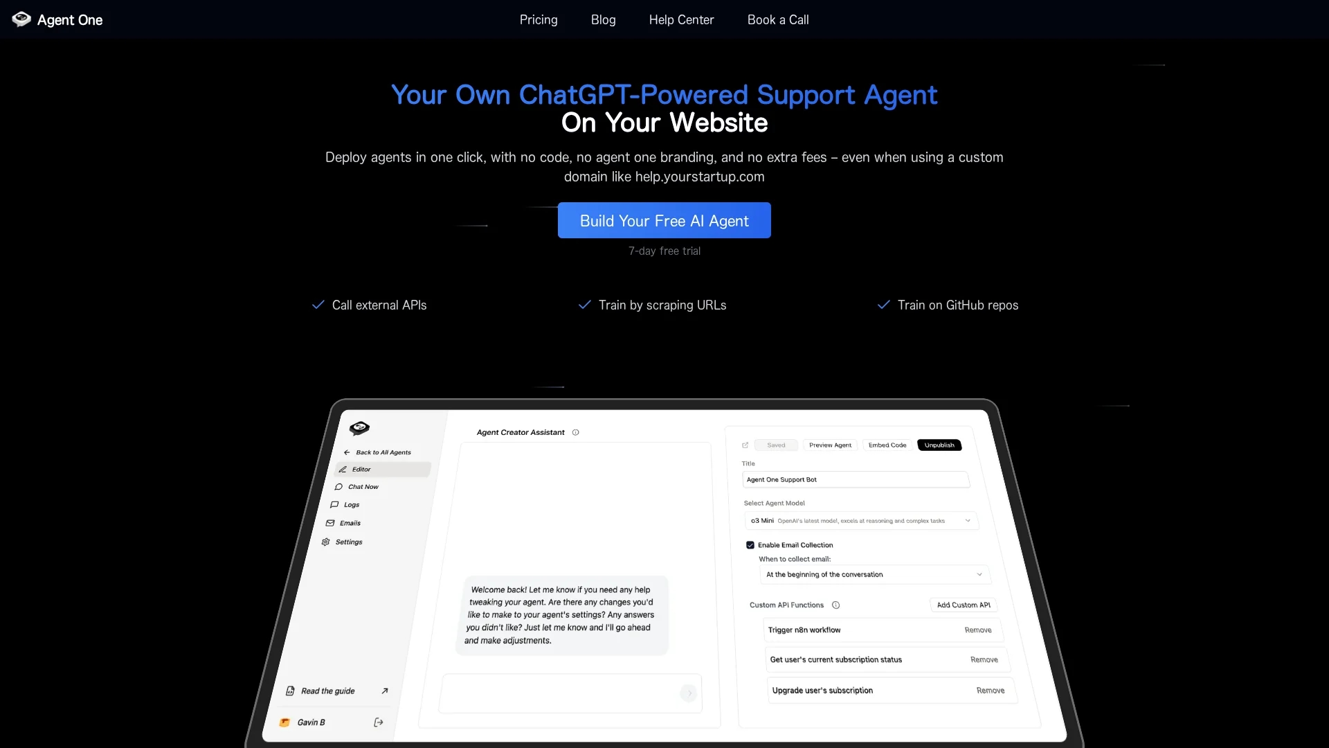 agent-one homepage