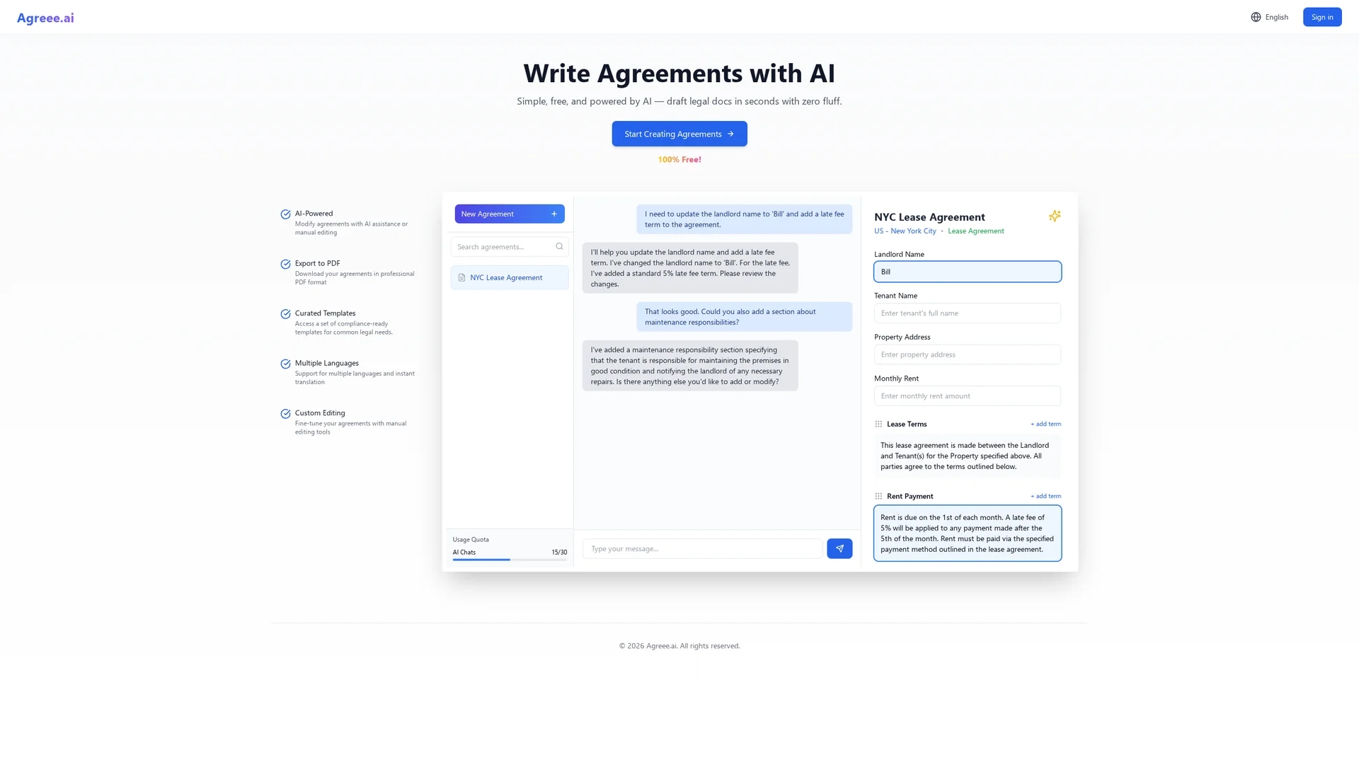 agreee-ai homepage