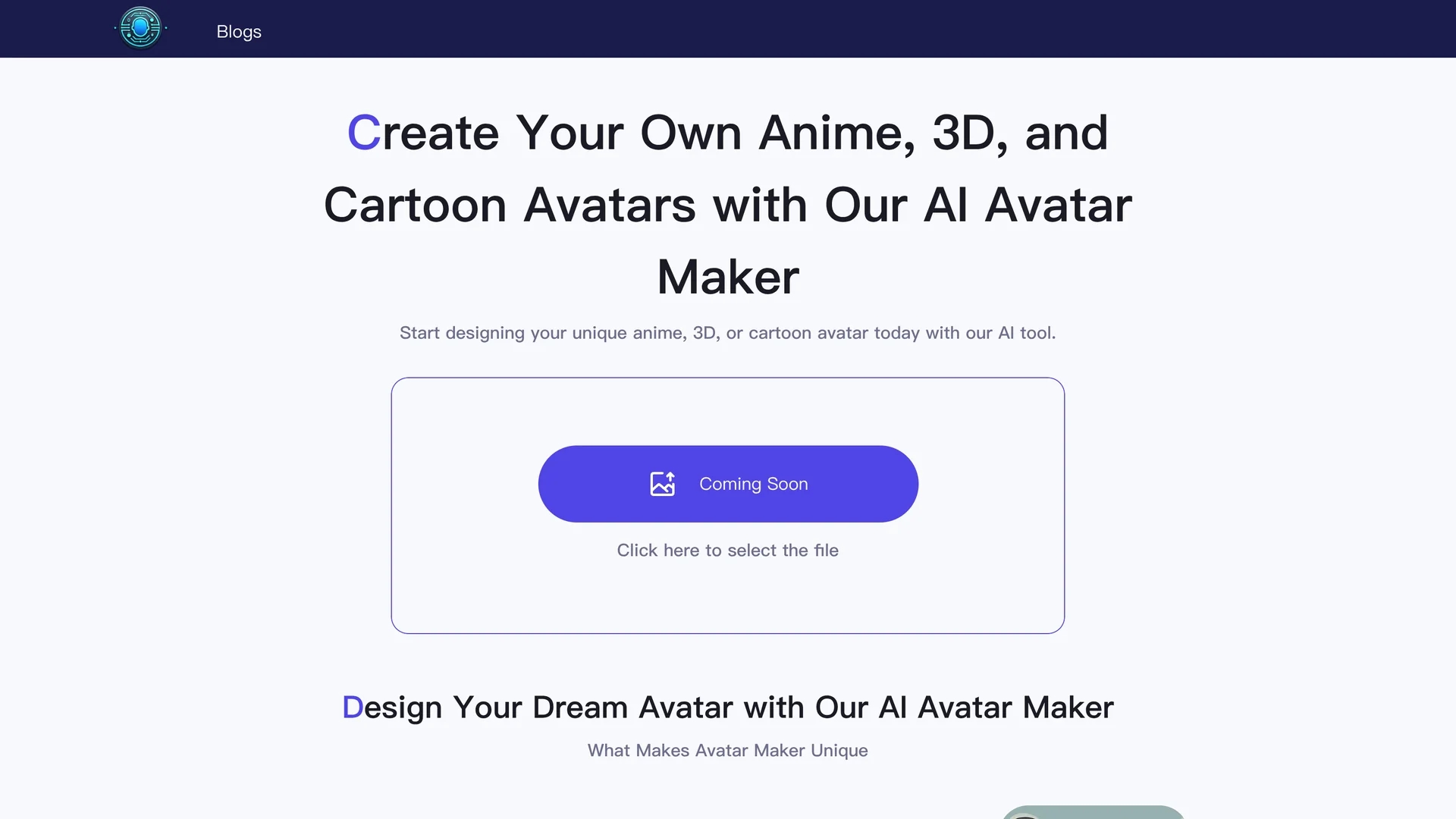 ai-avatar-maker homepage