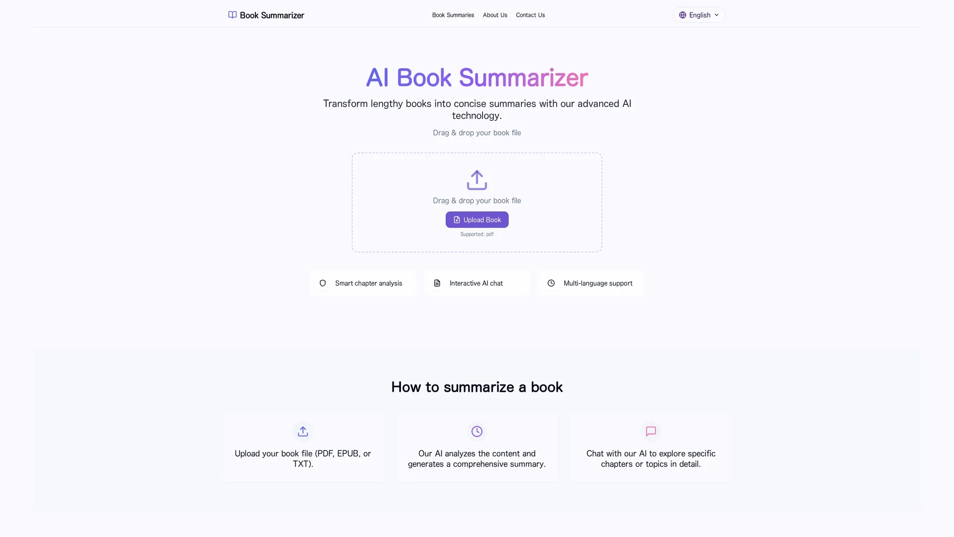 ai-book-summarizer homepage