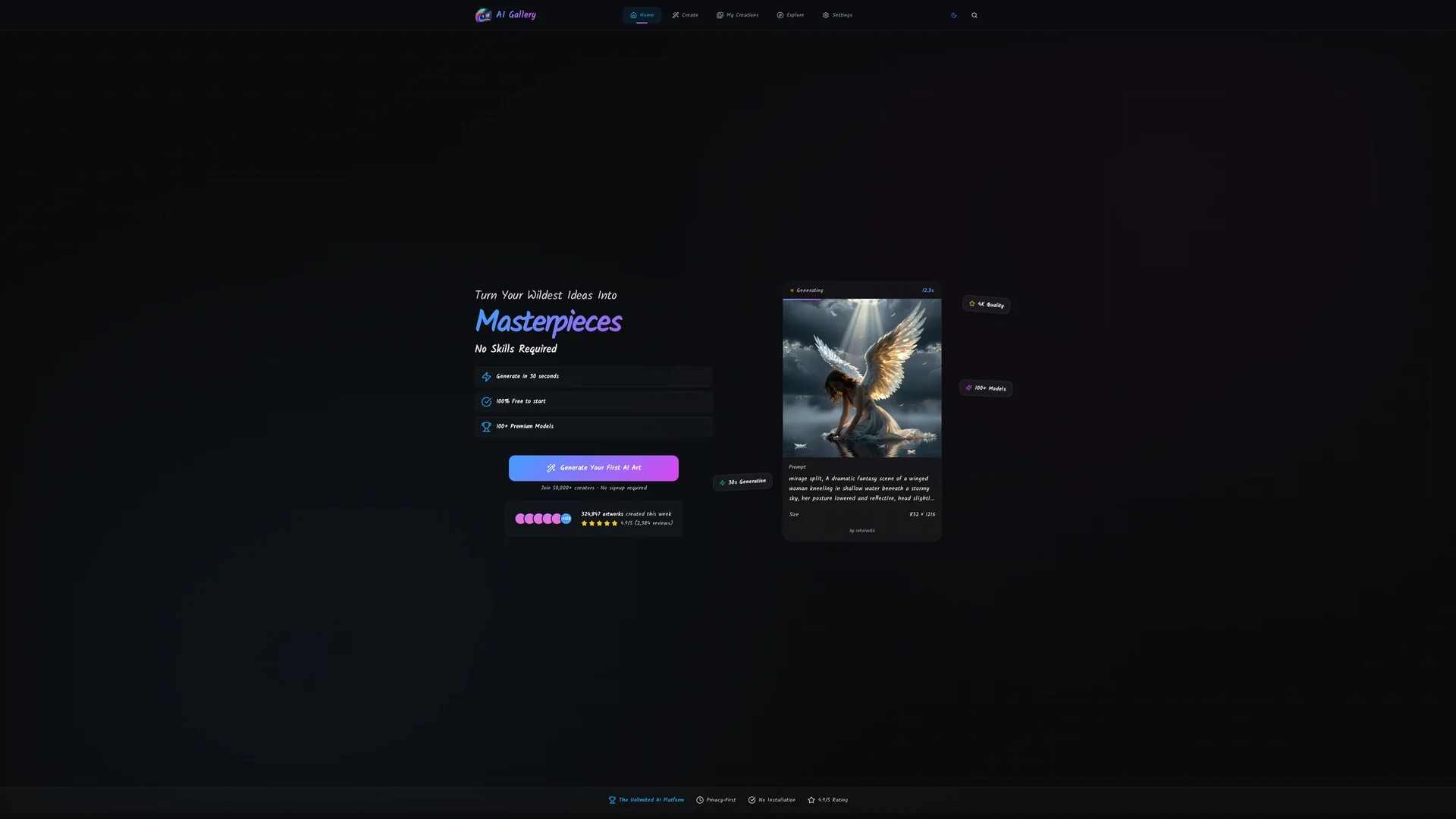 ai-gallery homepage