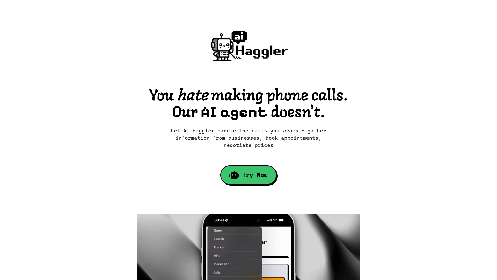 ai-haggler homepage