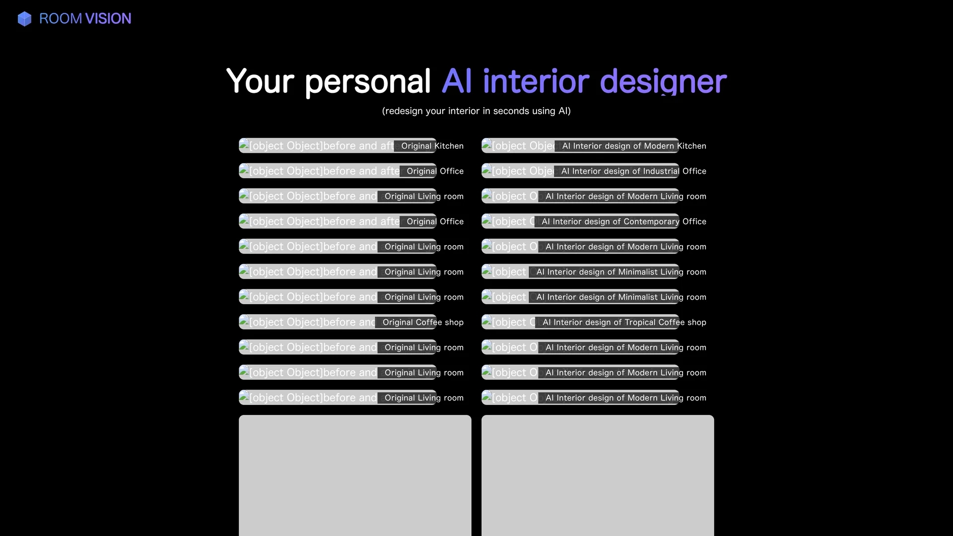 ai-interior homepage