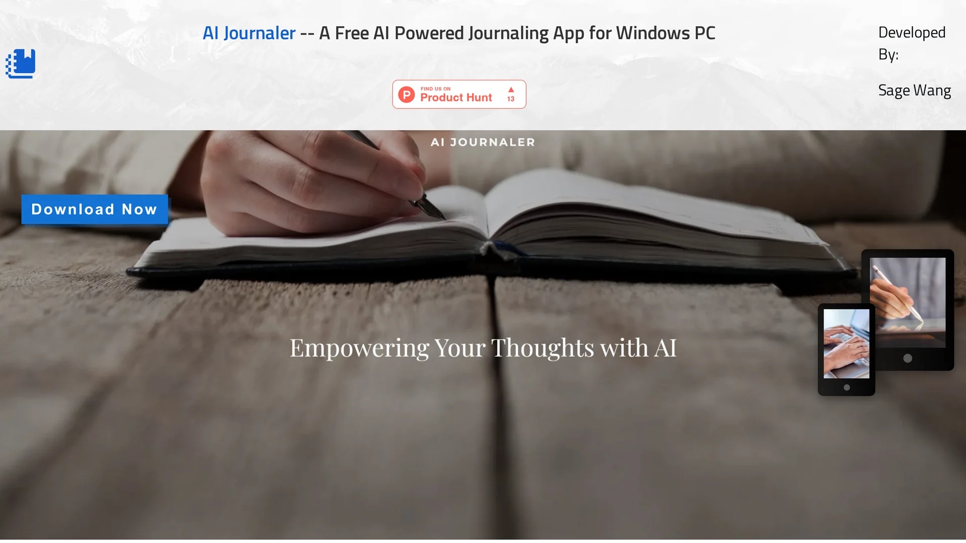 ai-journaler homepage