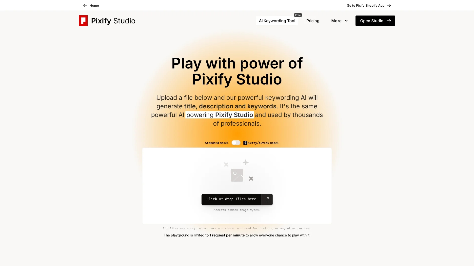 ai-keywording-tool homepage