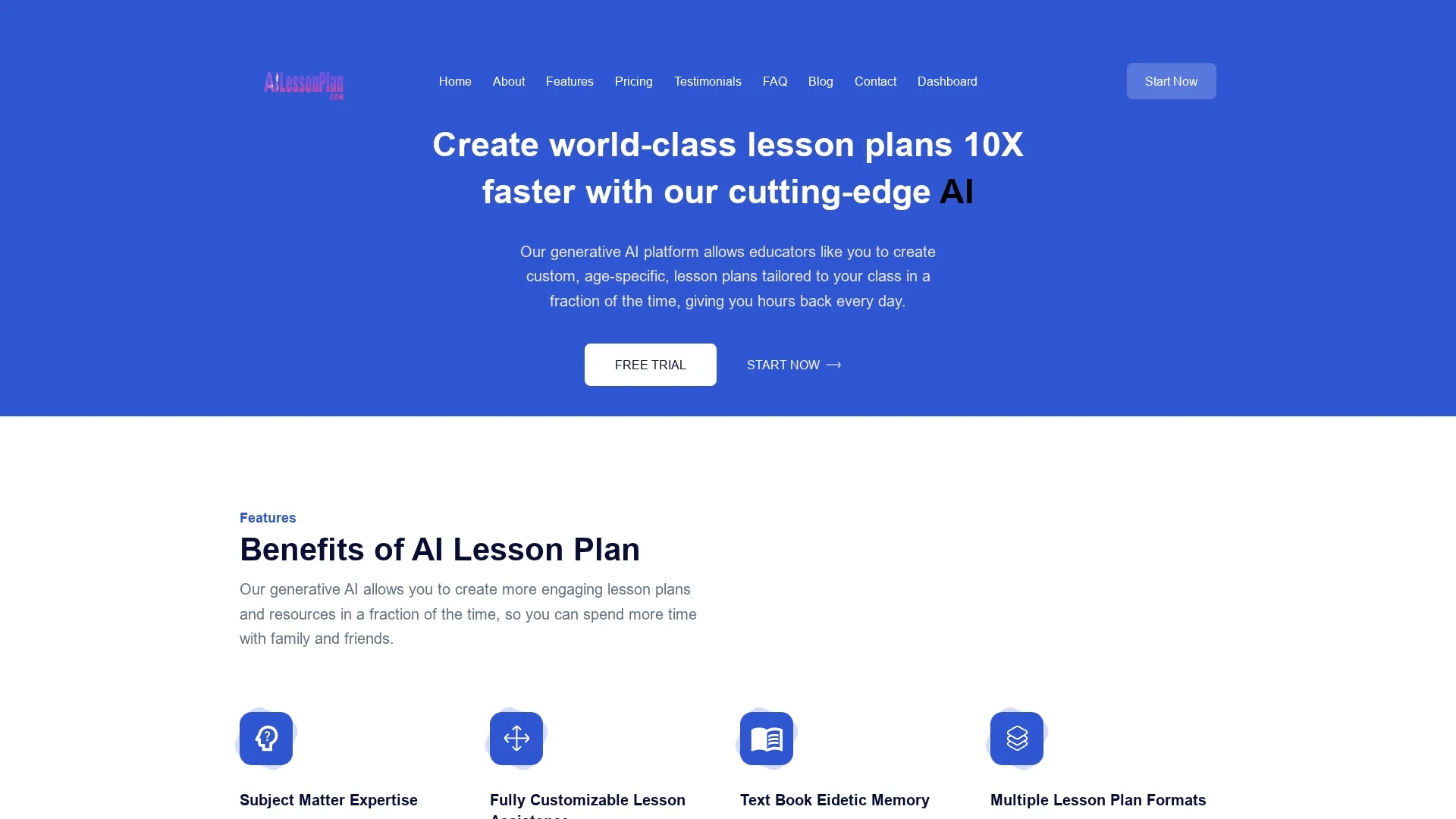 ai-lesson-plan homepage