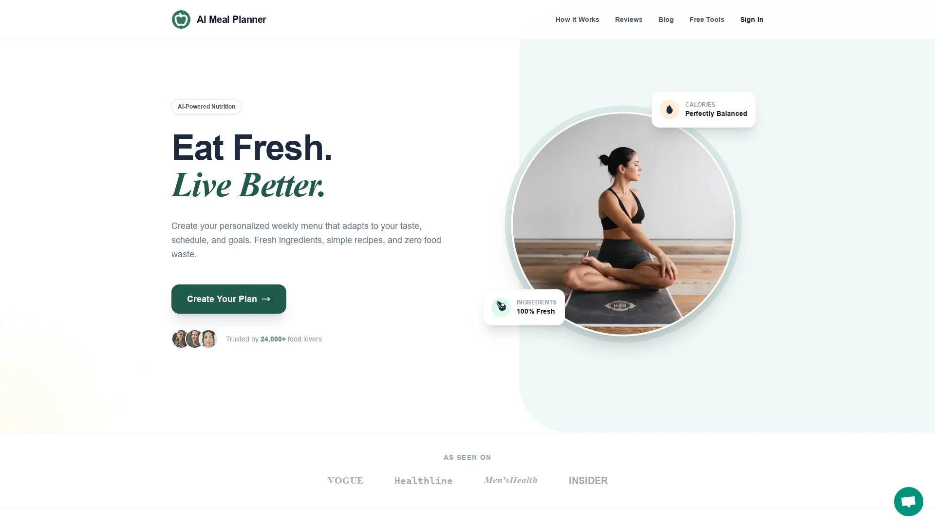 ai-meal-planner homepage