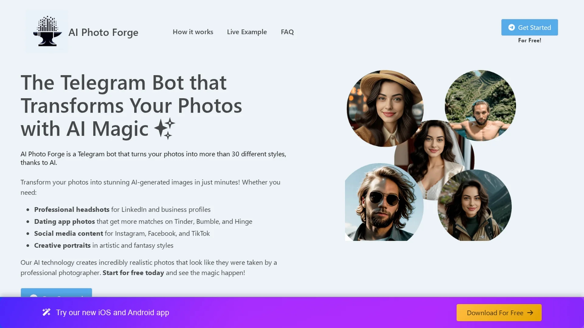 ai-photo-forge homepage