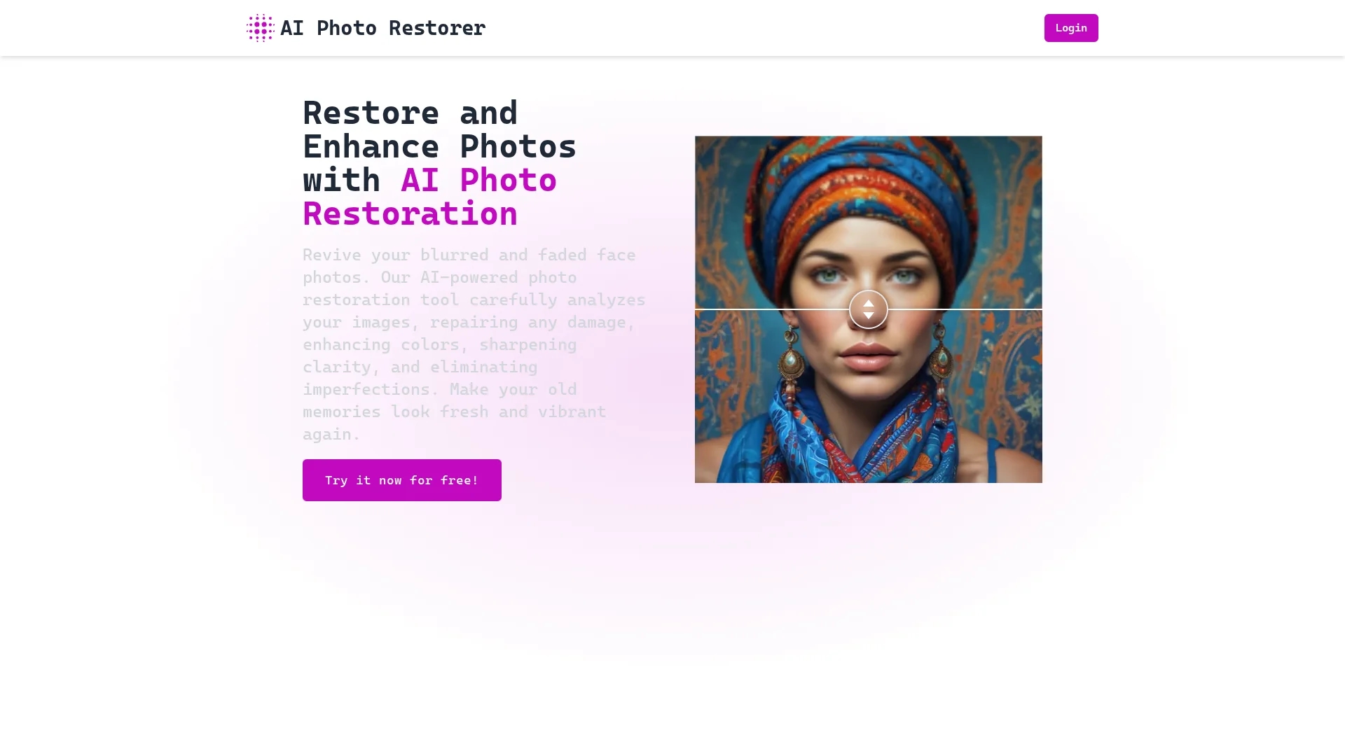 ai-photo-restorer homepage
