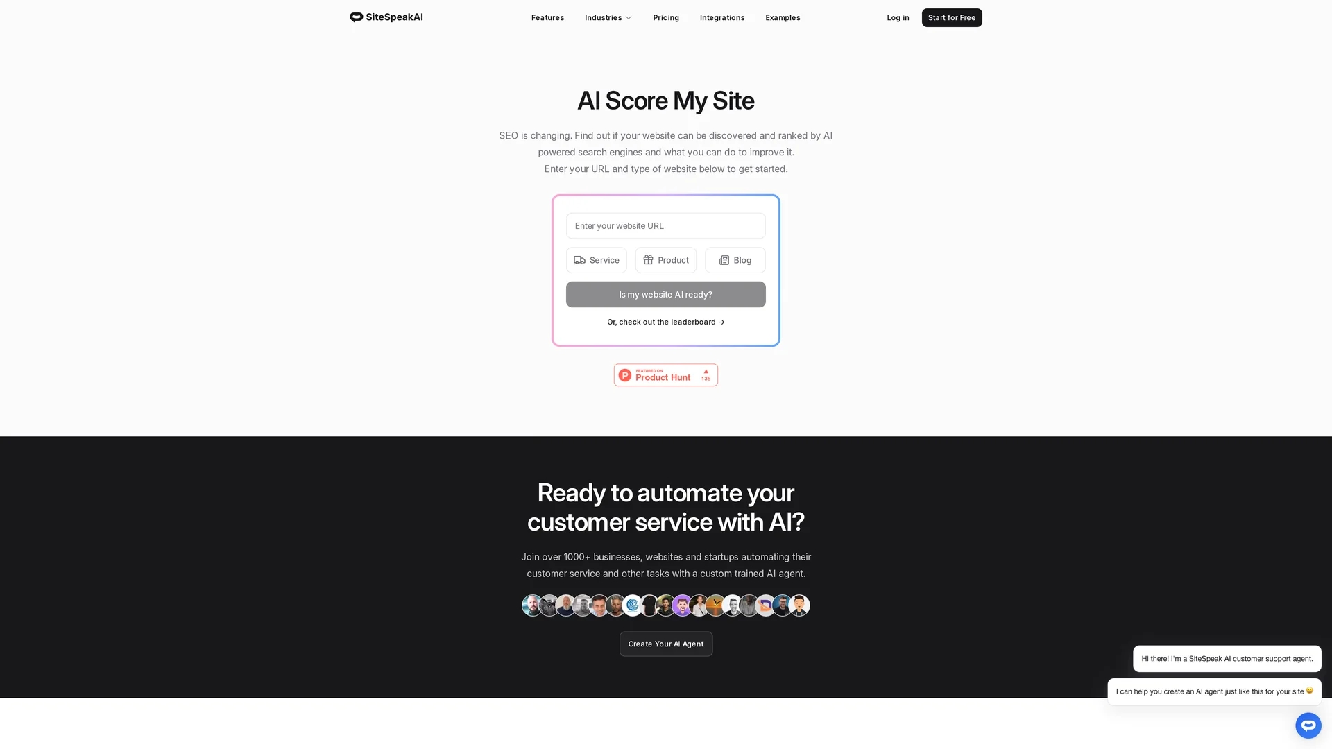 ai-score-my-site homepage