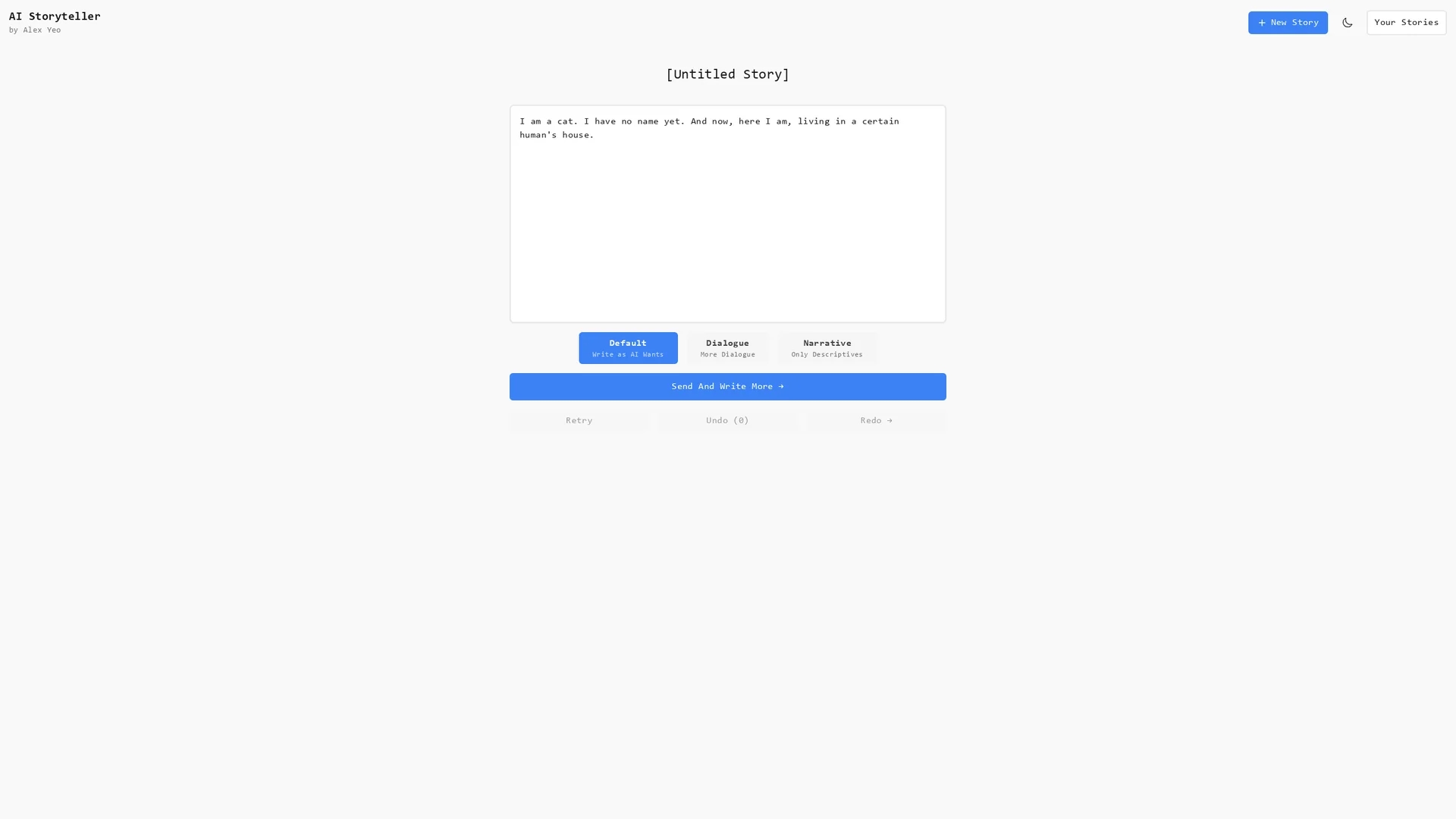 ai-storyteller homepage