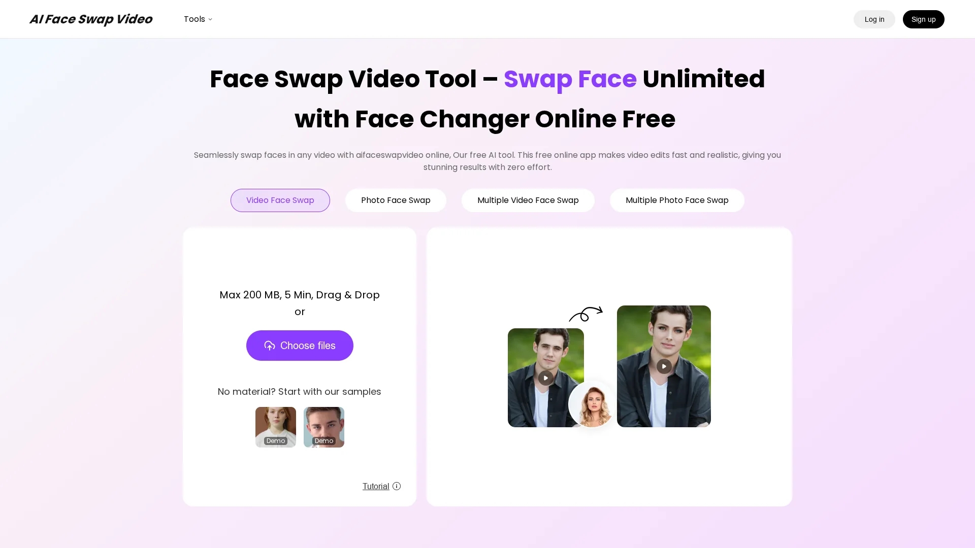 aifaceswapvideo-online homepage