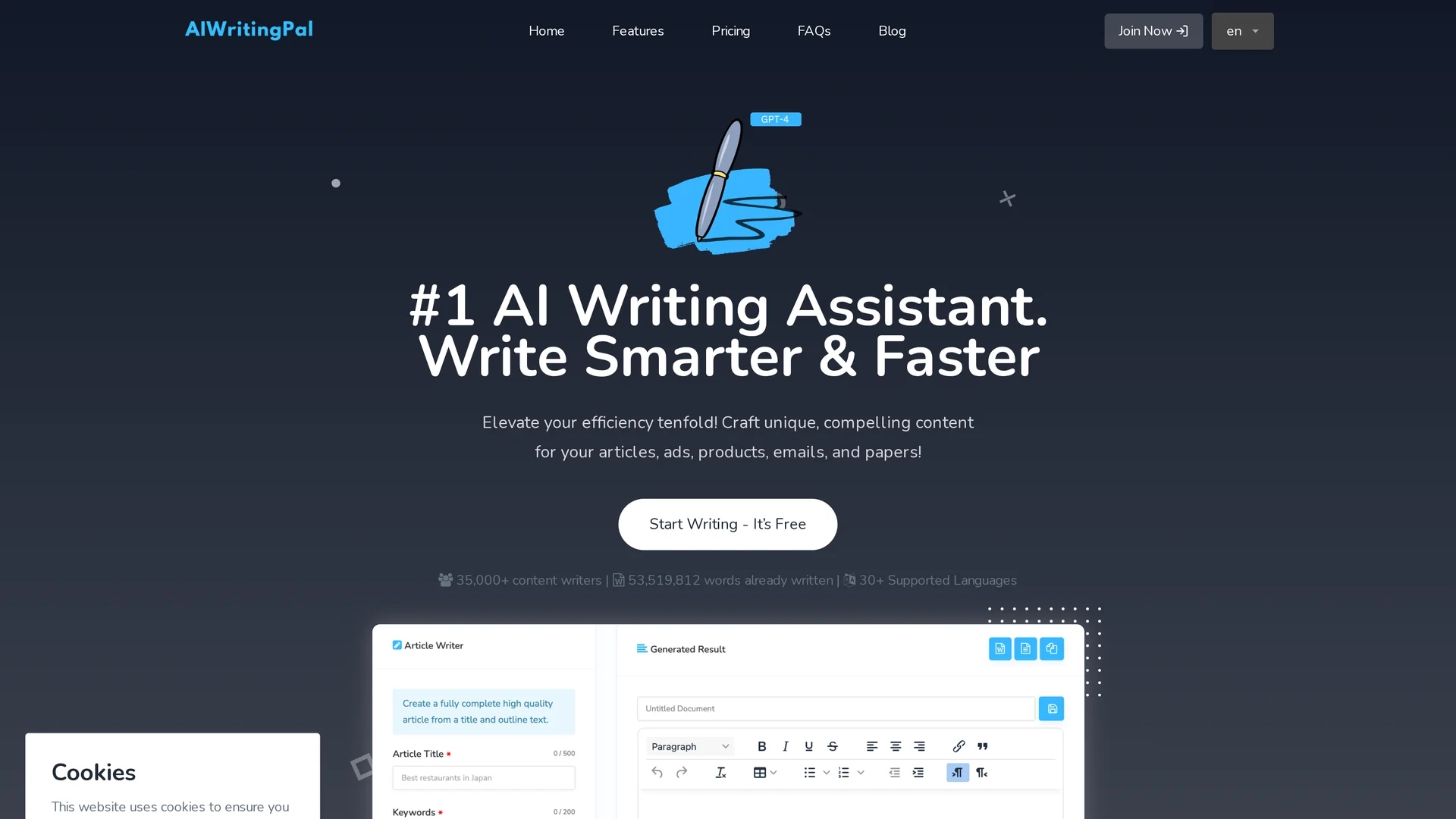aiwritingpal-智写助手 homepage