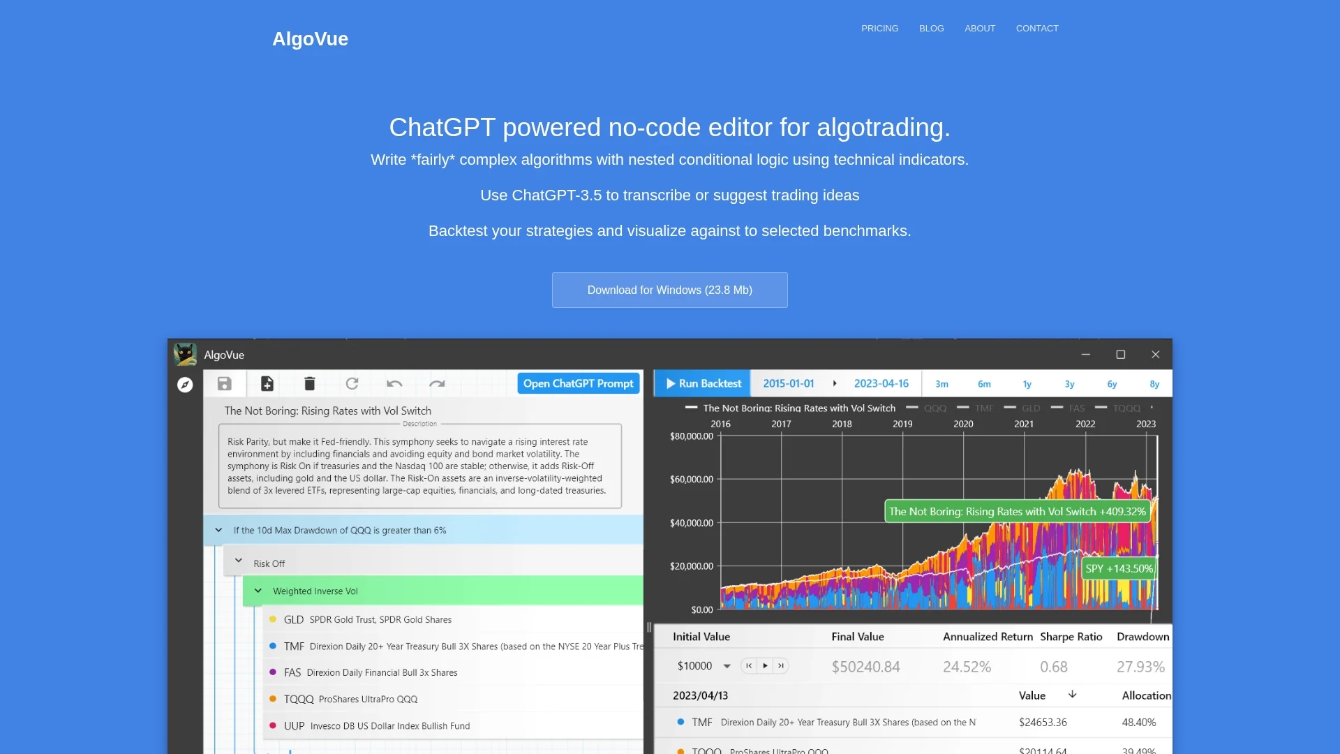 algovue homepage