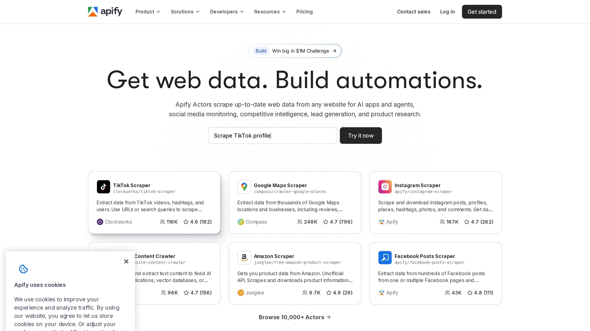 apify homepage
