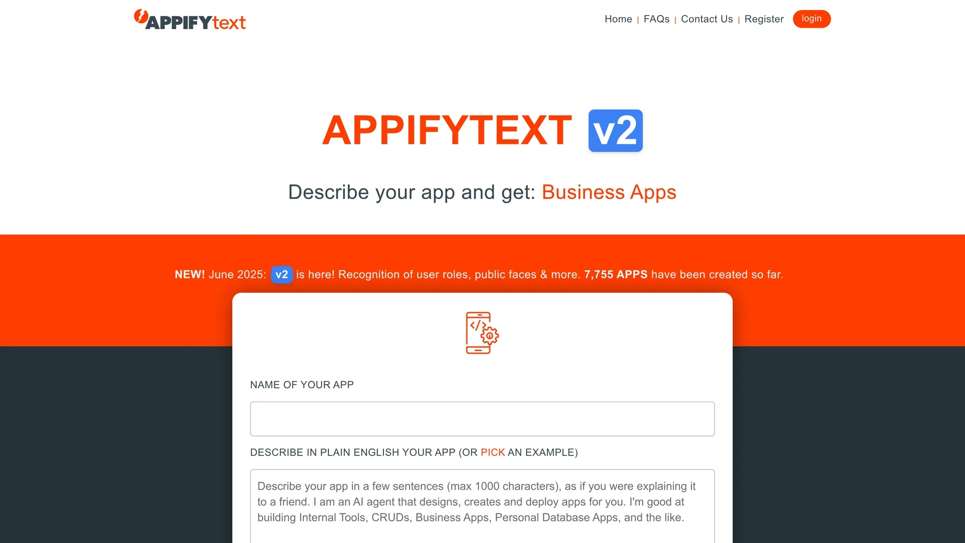 appifytext-ai homepage