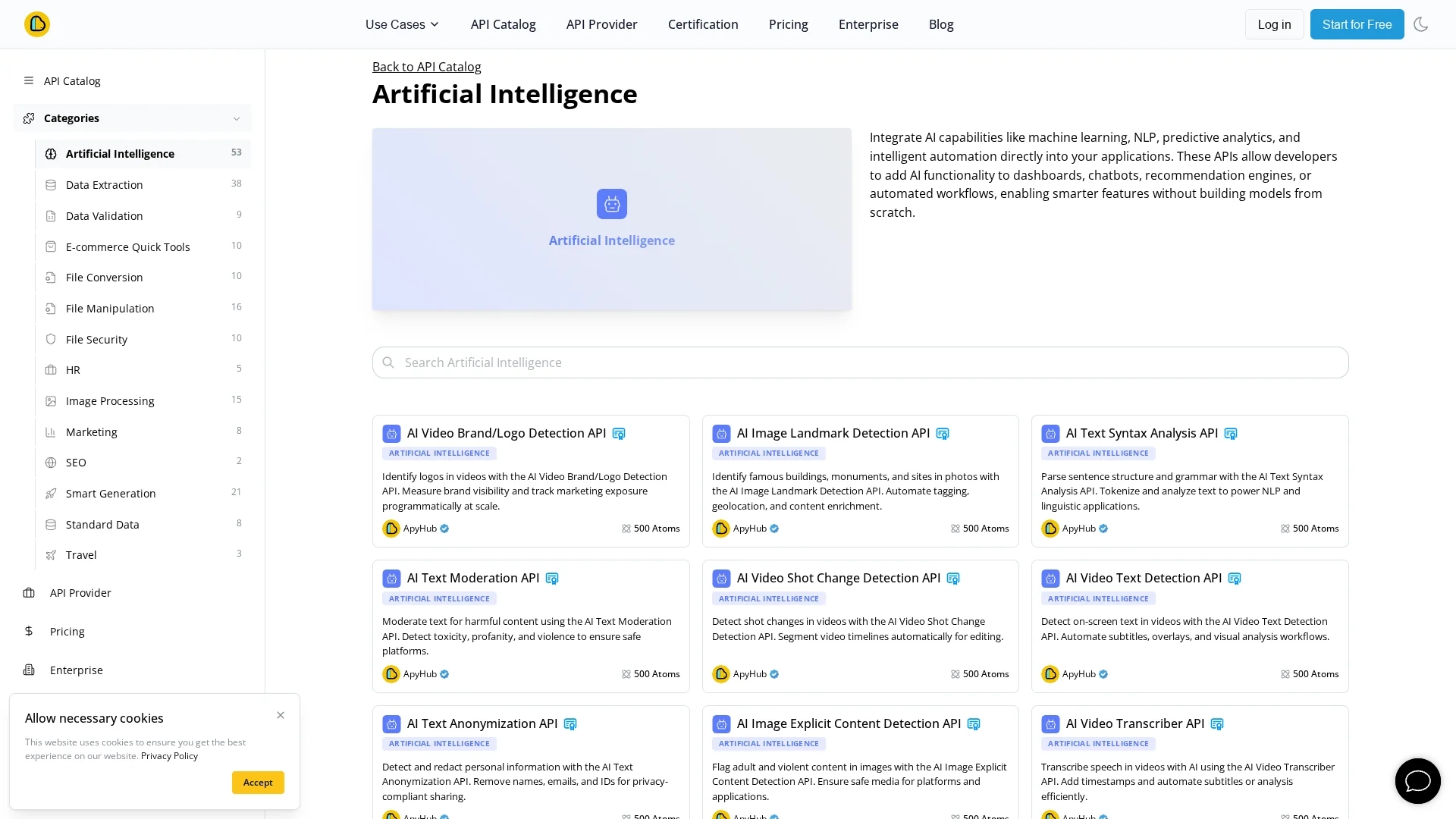apyhub homepage