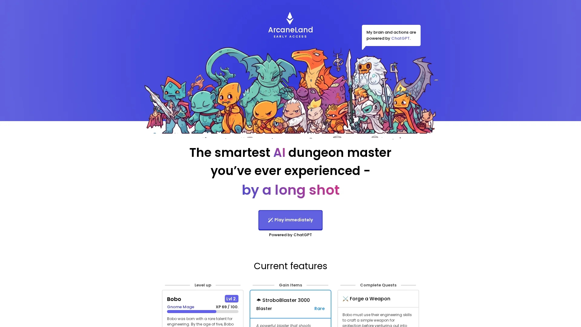 arcaneland homepage