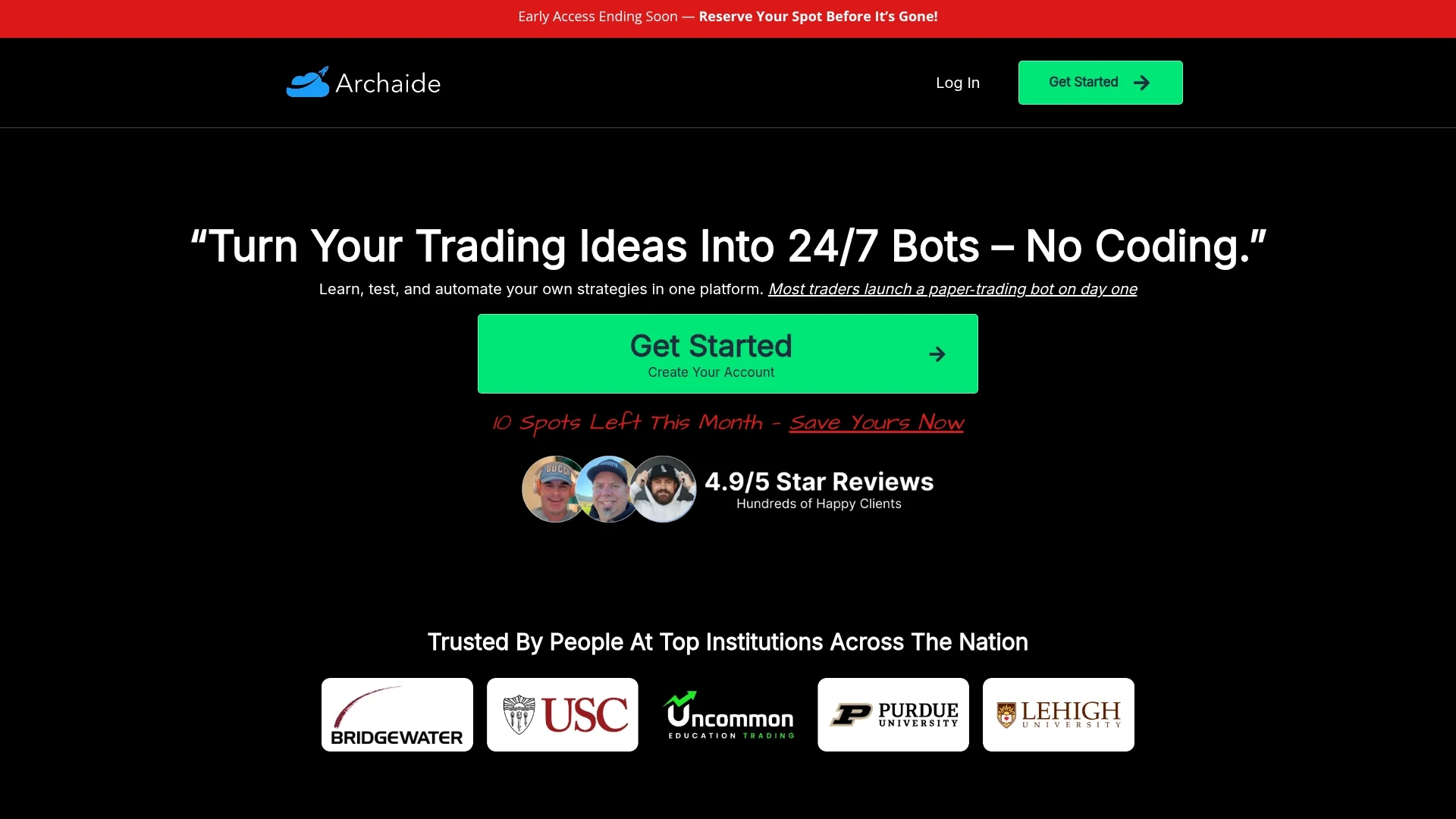 archaide-tradelab homepage