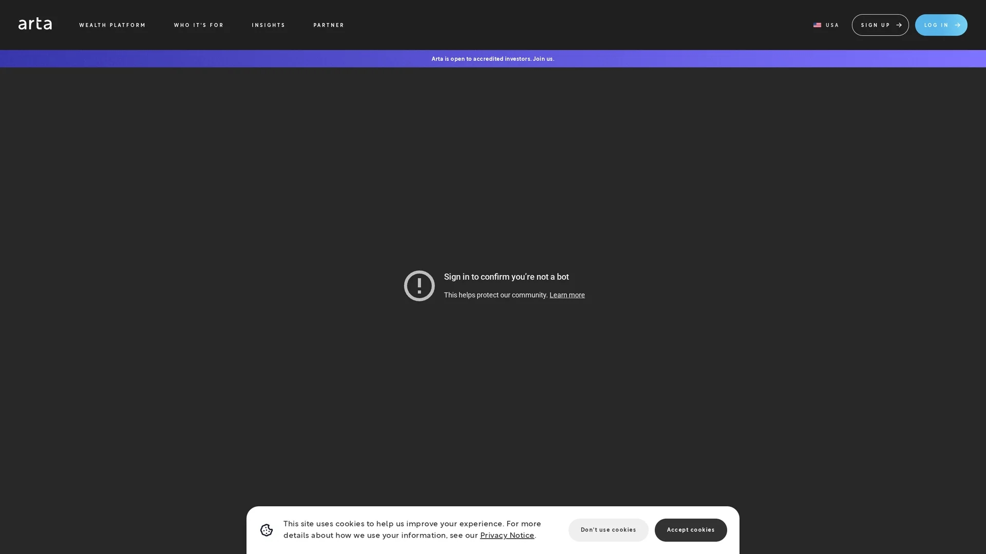 arta-finance homepage