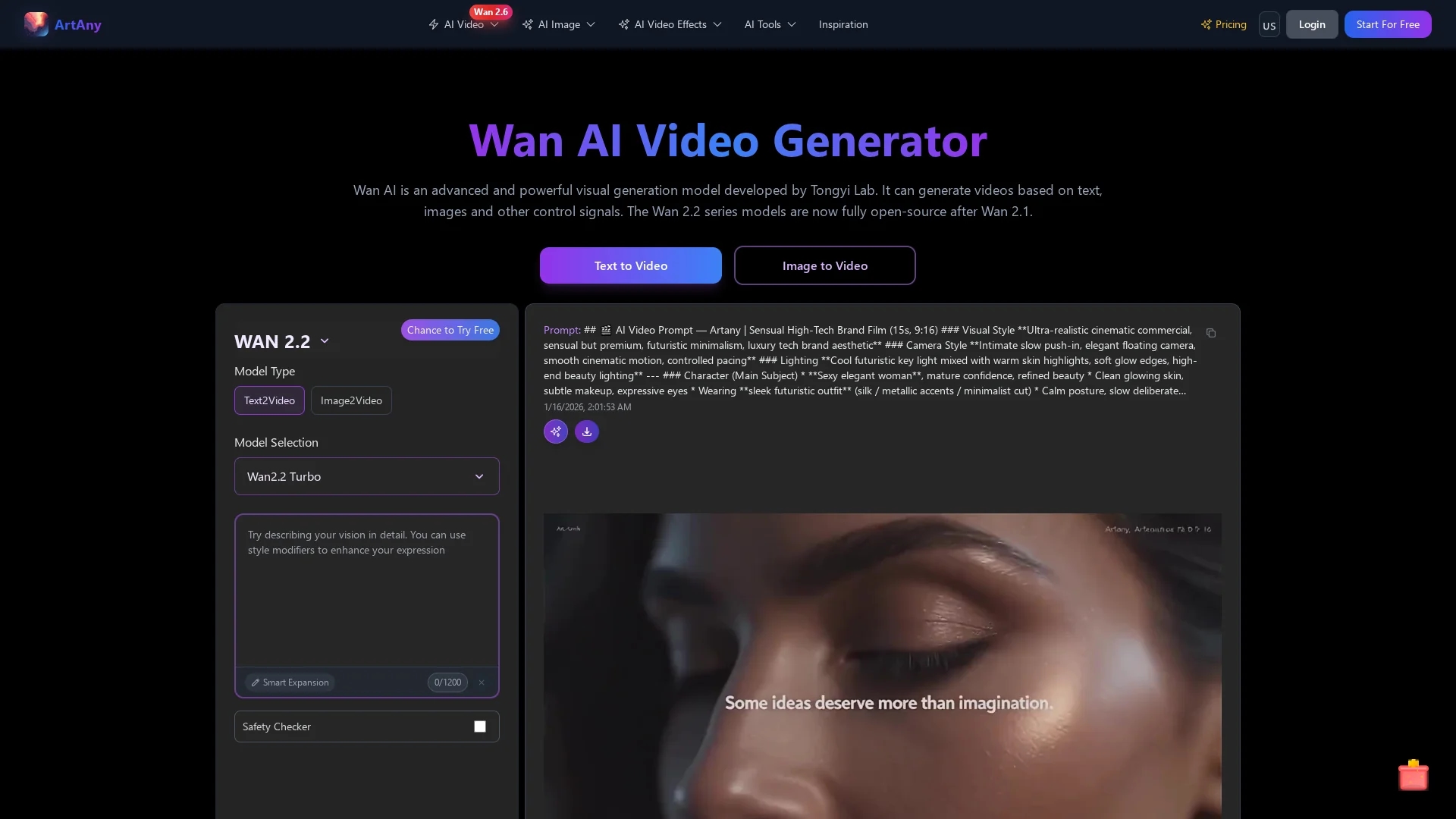 artany-ai homepage