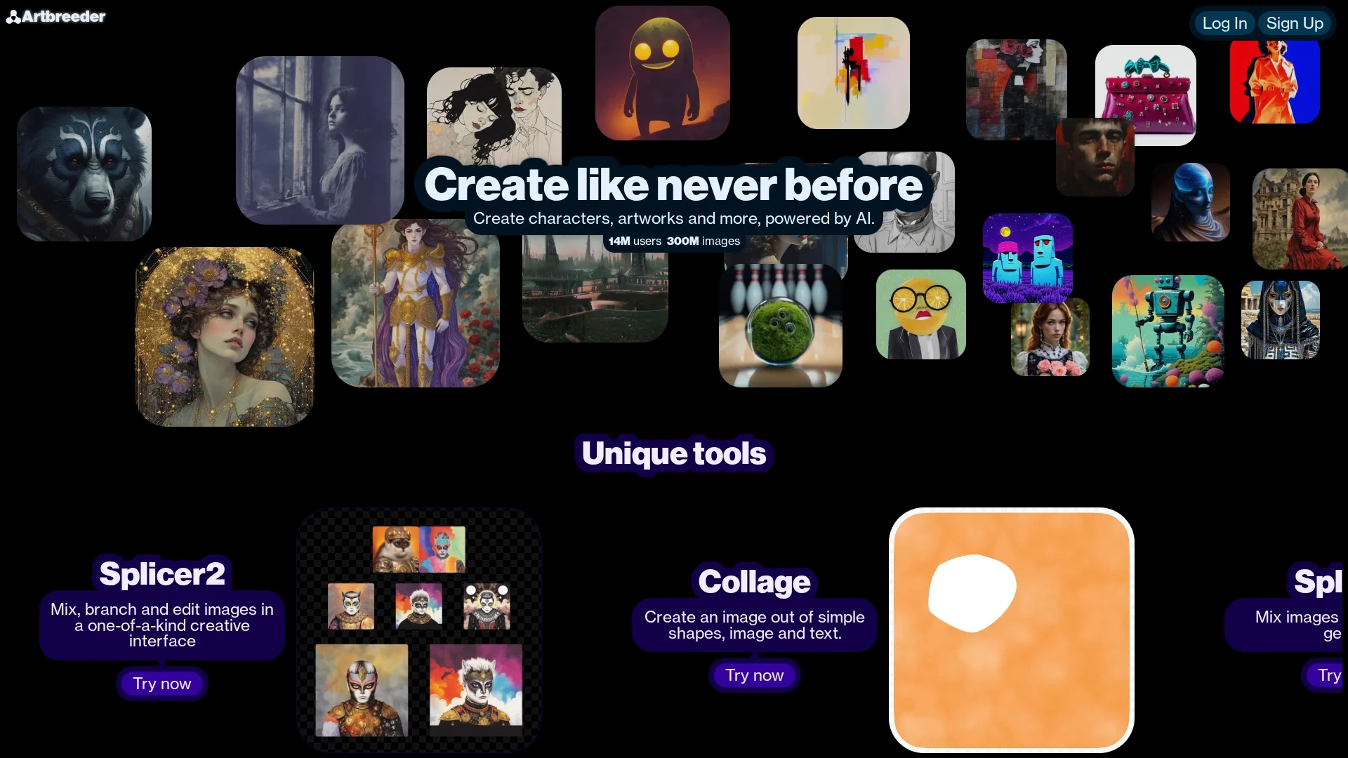 artbreeder homepage