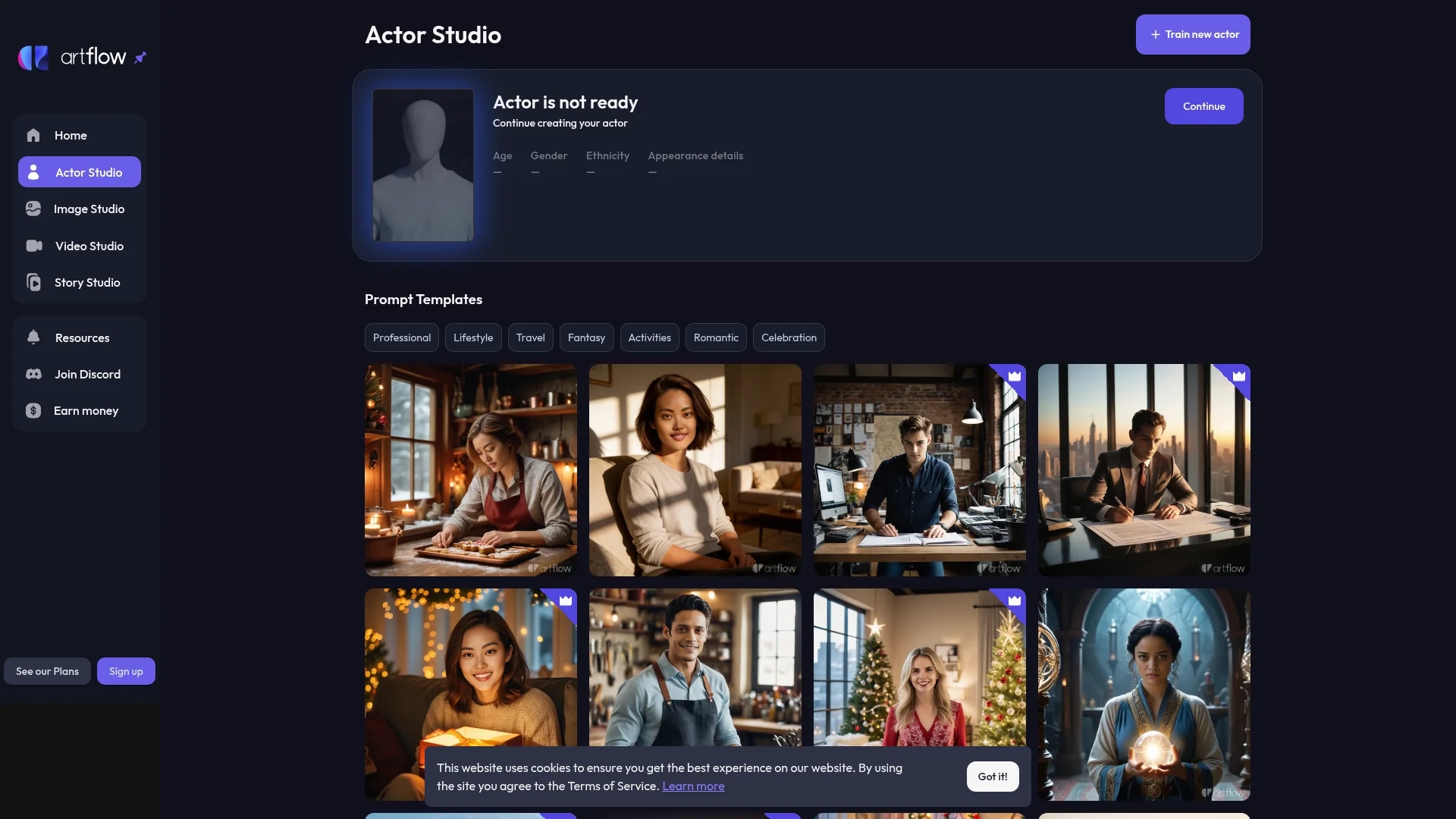 artflow-ai homepage