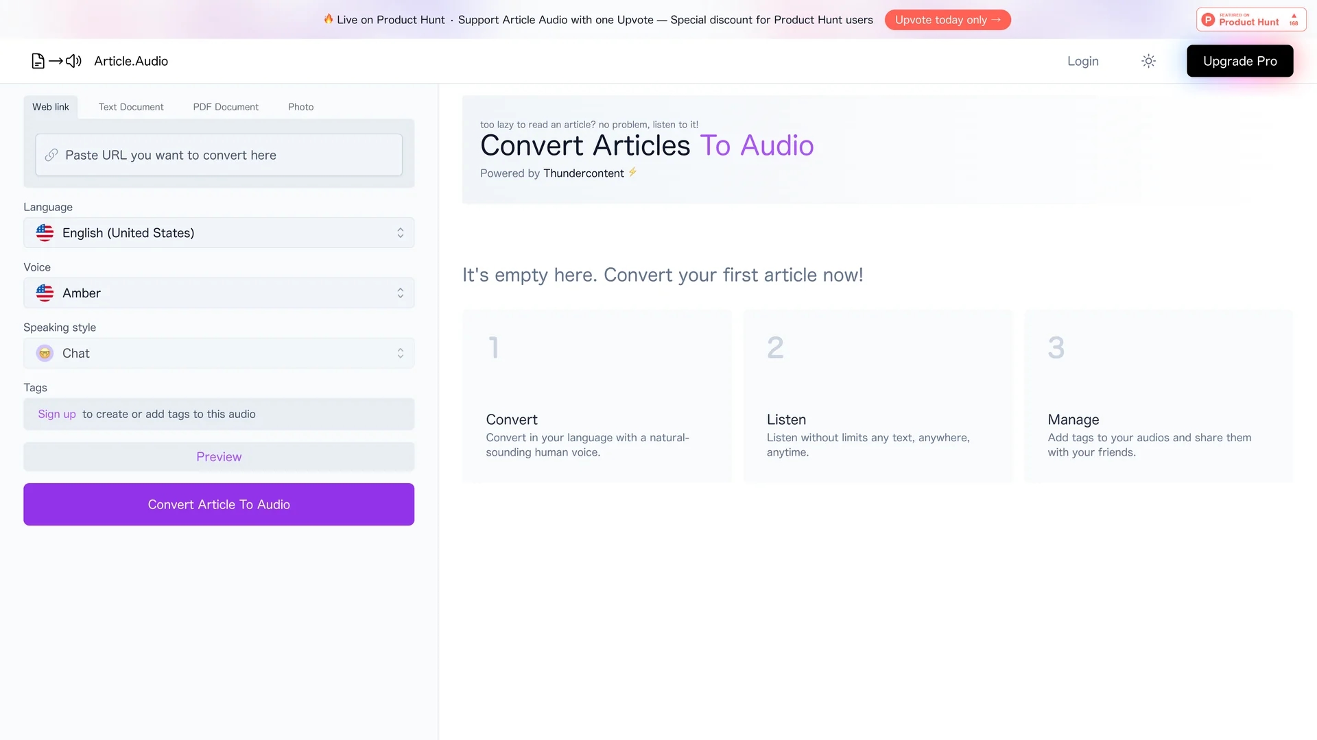 article-audio homepage