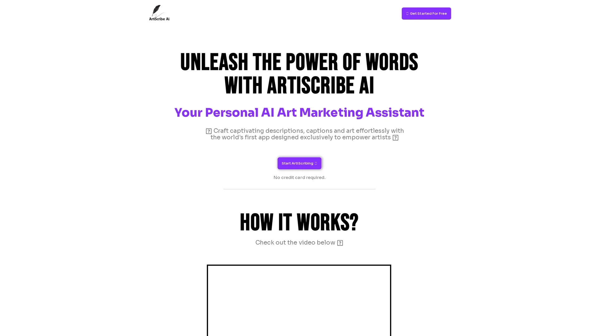 artiscribe-ai homepage