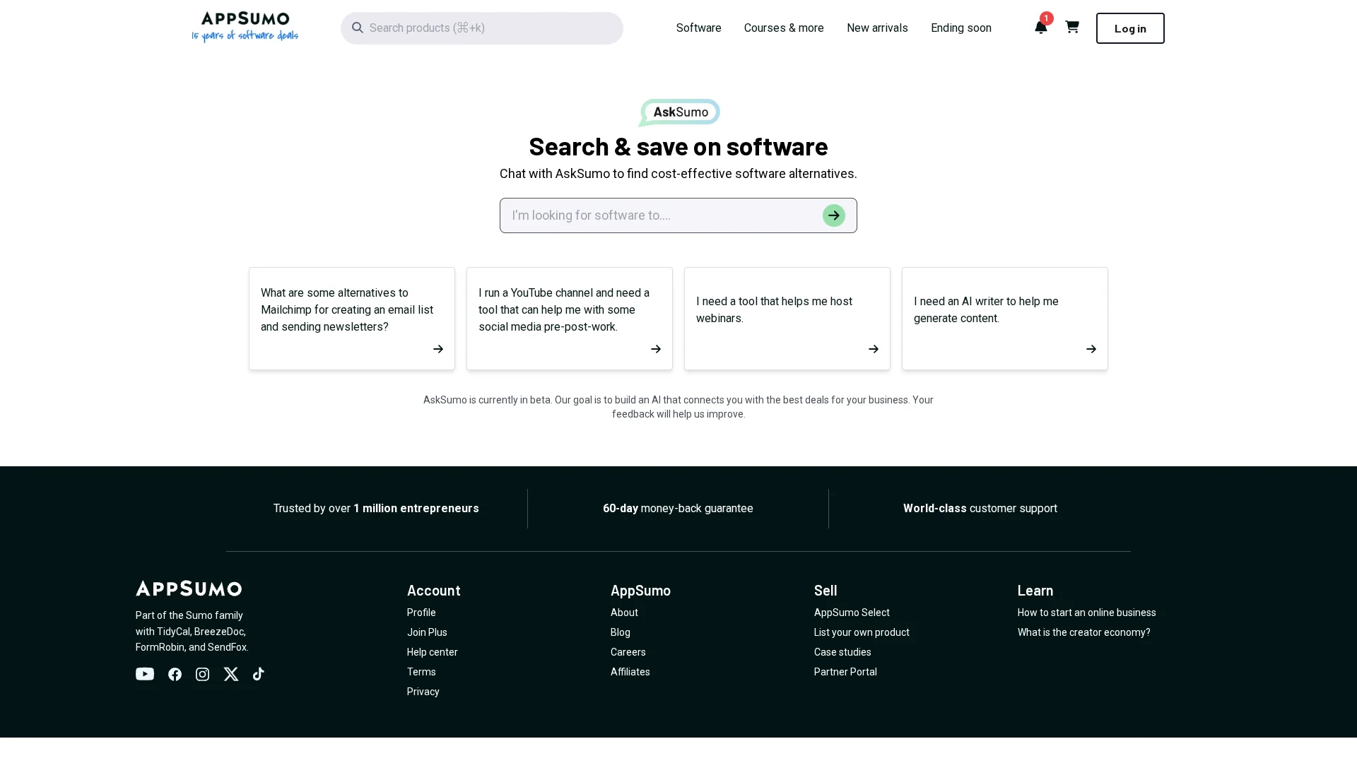 ask-sumo homepage