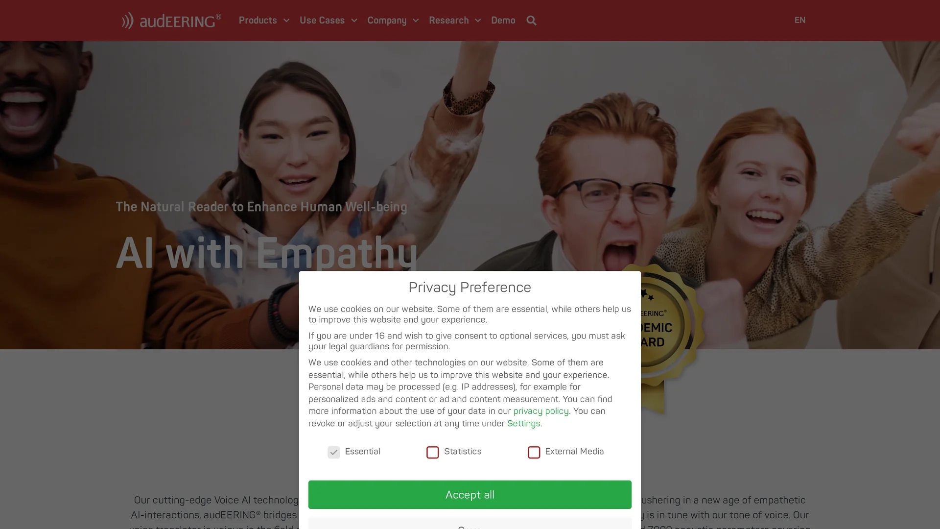 audeering-com homepage