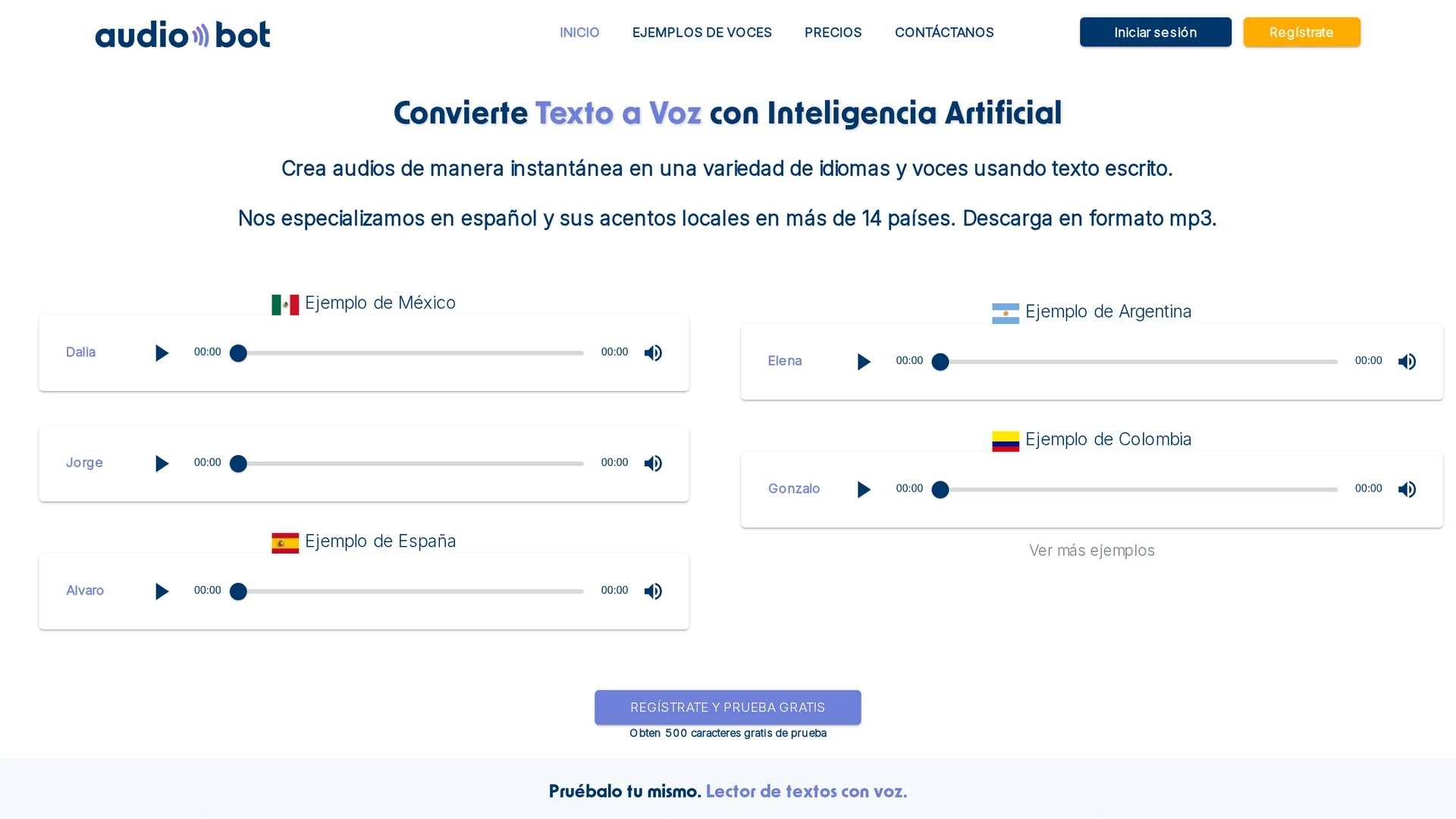 audiobot homepage