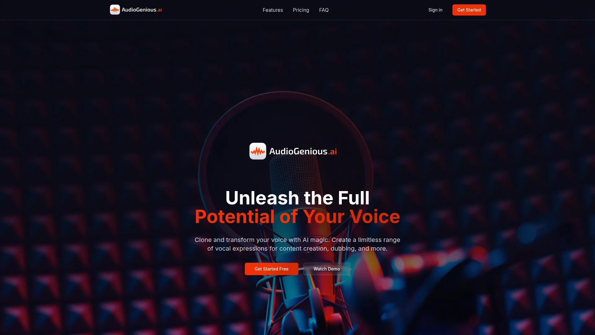 audiogenius-ai homepage