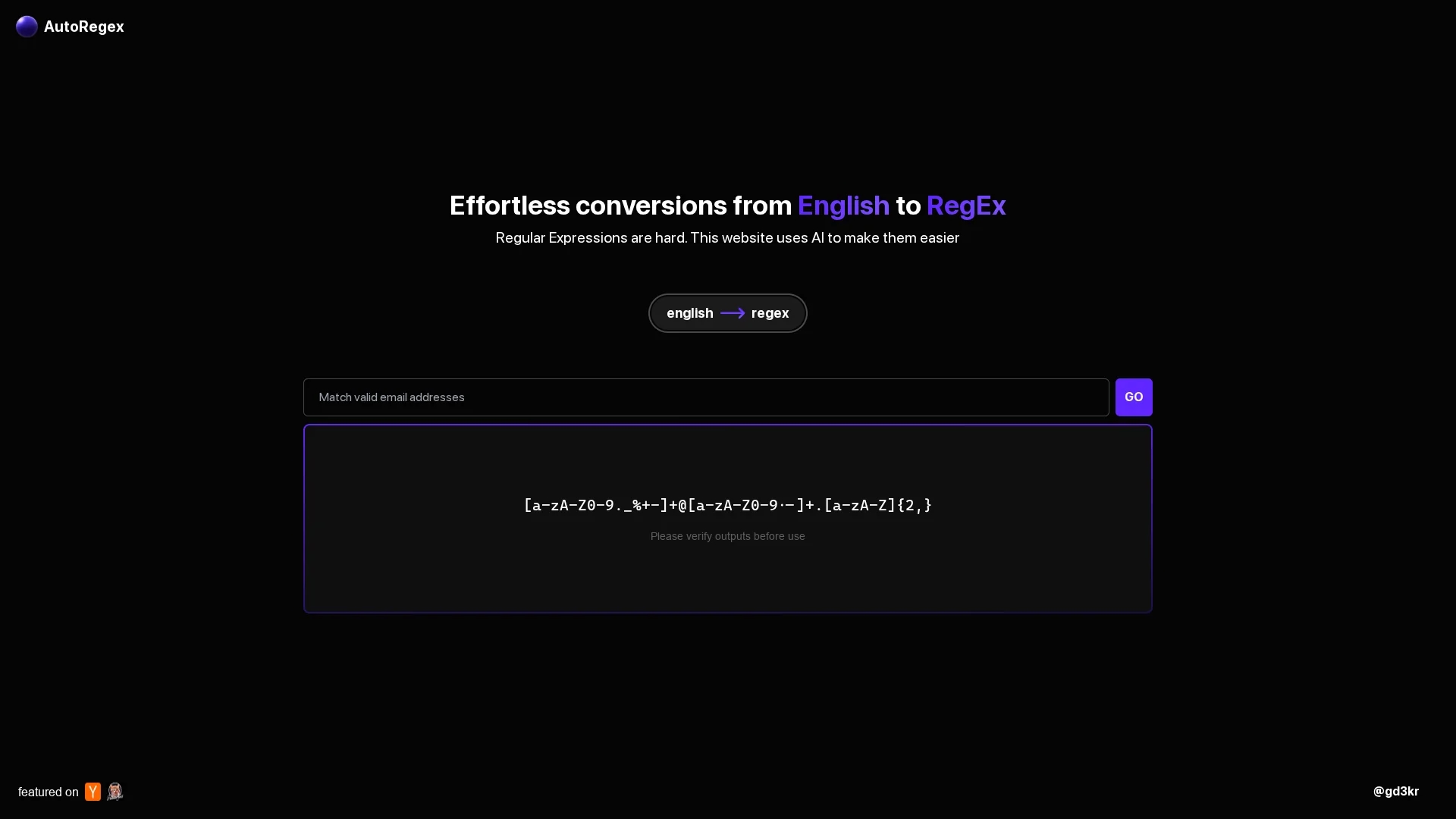 autoregex homepage