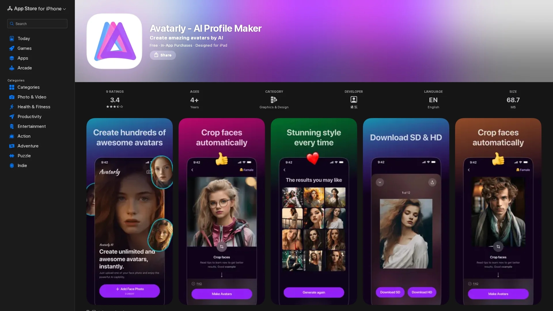 avatarly-ai-profile-maker homepage