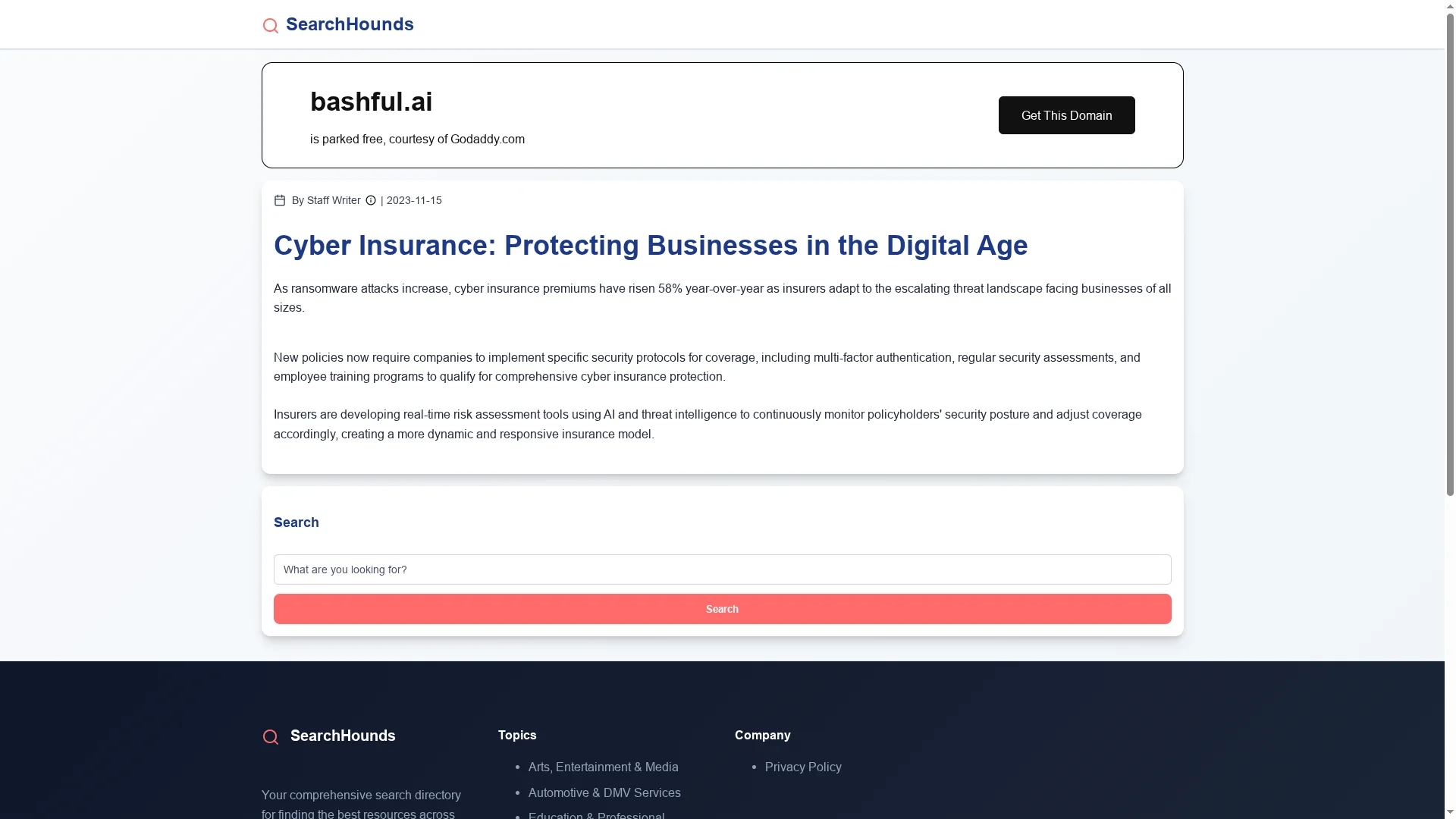 bashful homepage
