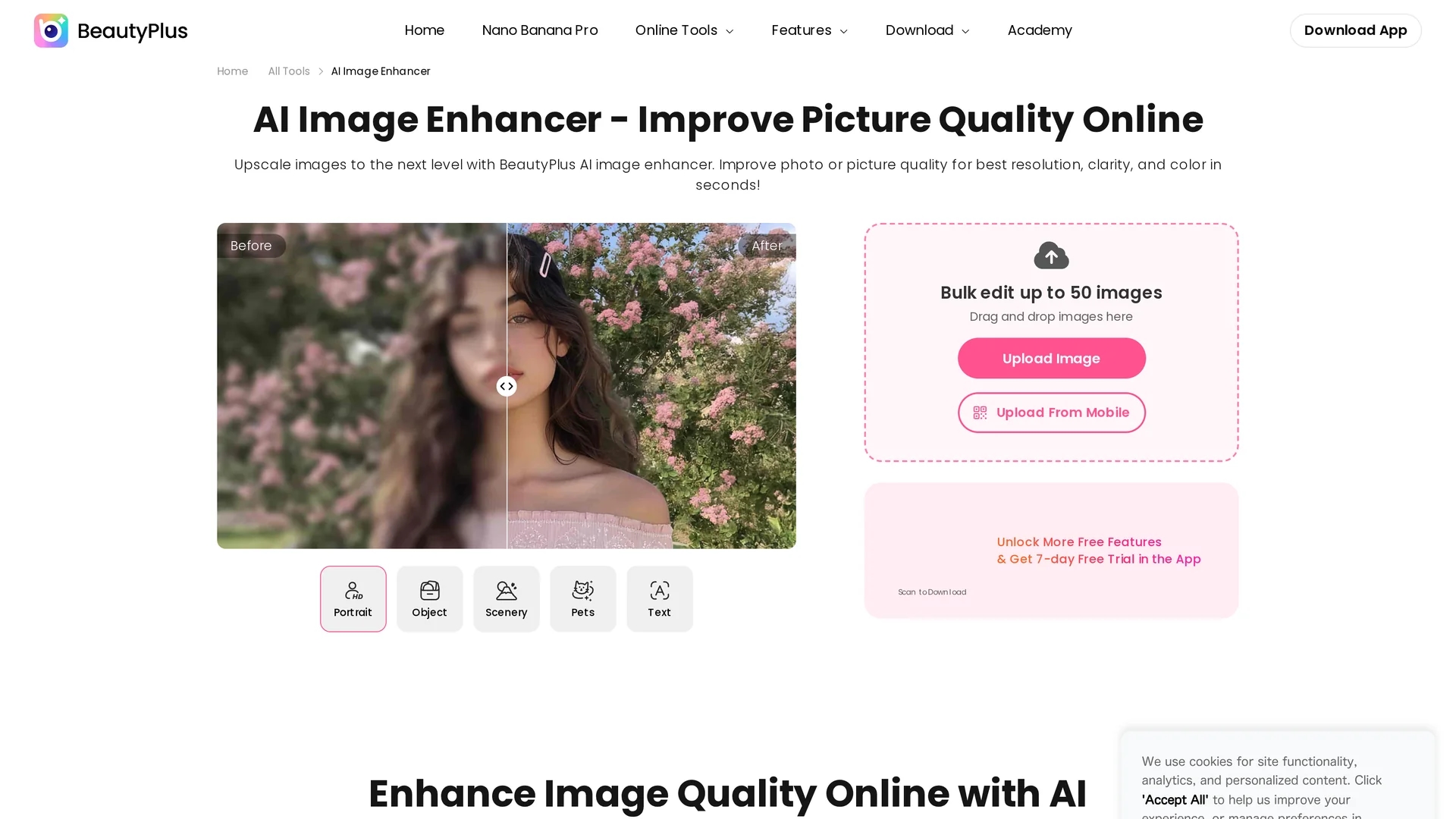 beautyplus-image-enhancer homepage