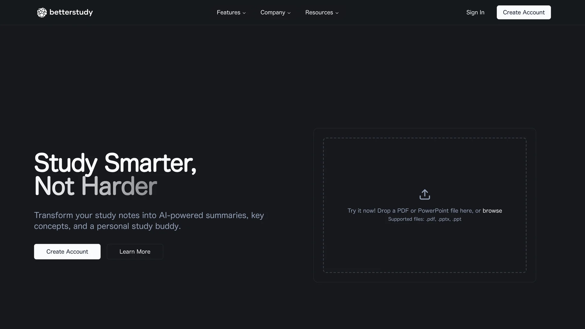 betterstudy homepage