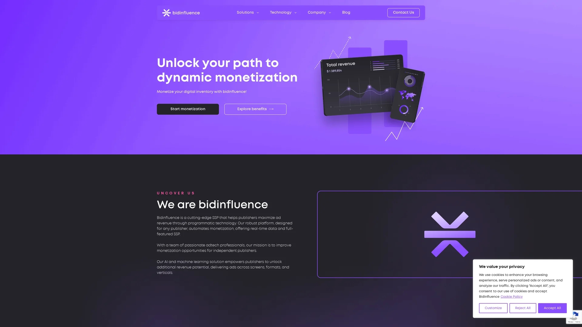 bidinfluence homepage