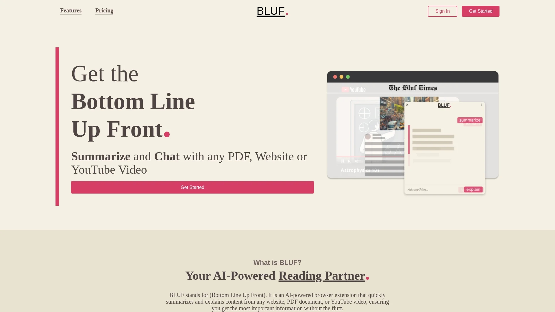 bluf homepage
