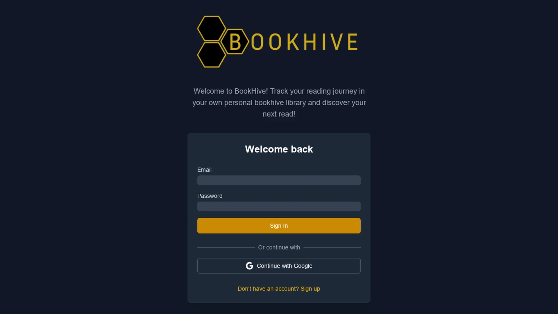 book-hive homepage