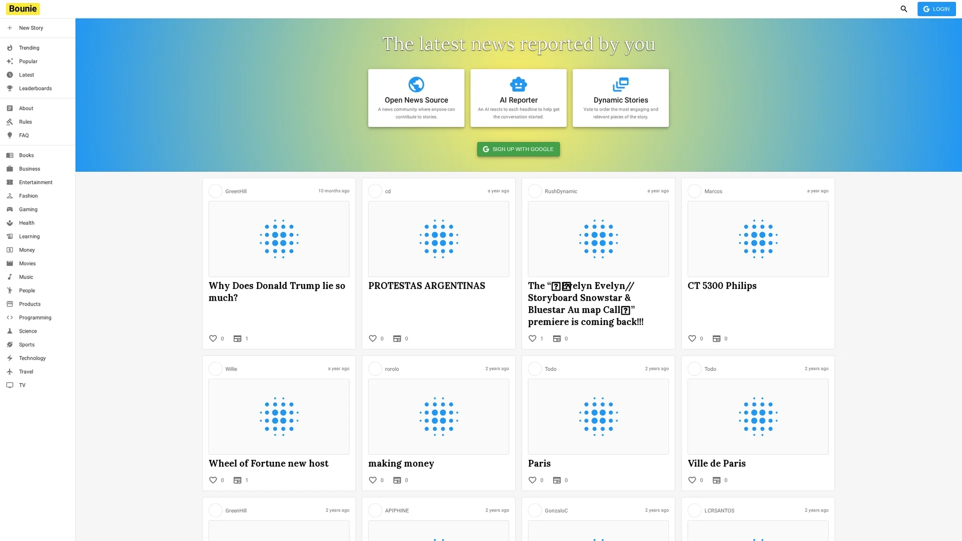 bounie homepage