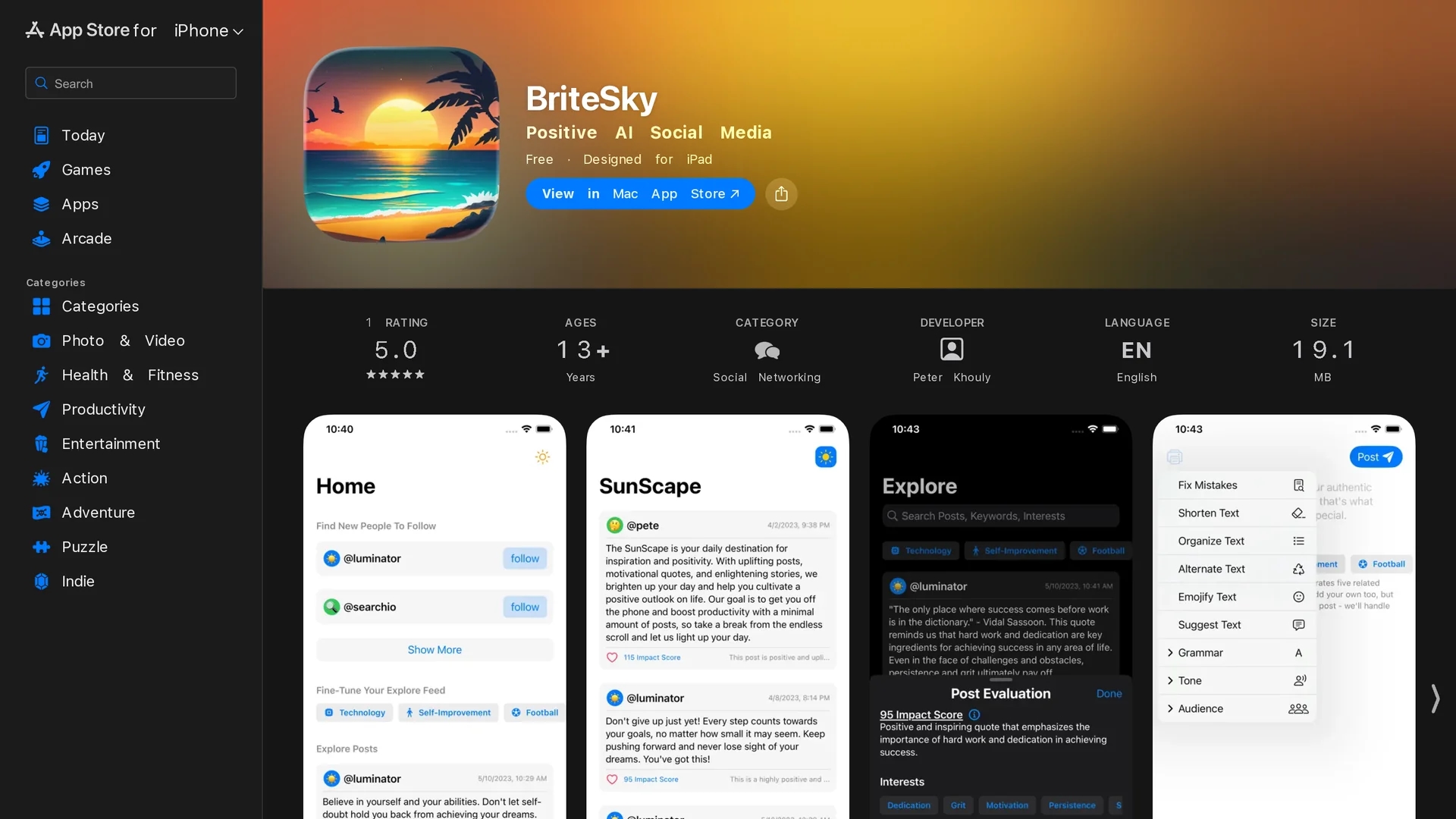 britesky homepage