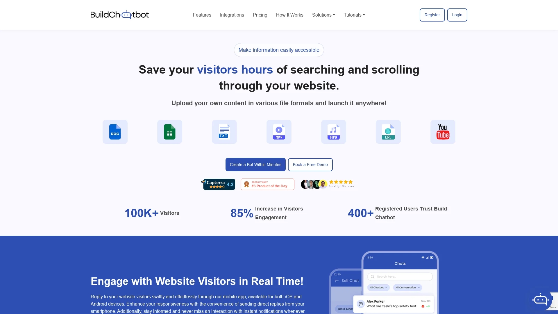 build-chatbot homepage