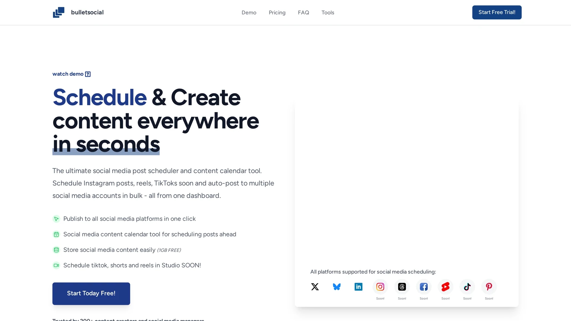 bulletsocial homepage