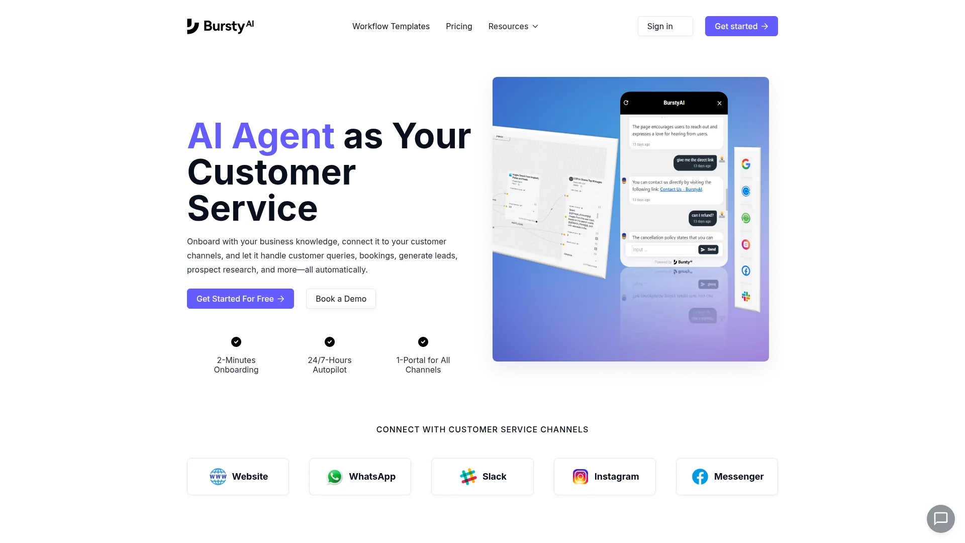 burstyai homepage