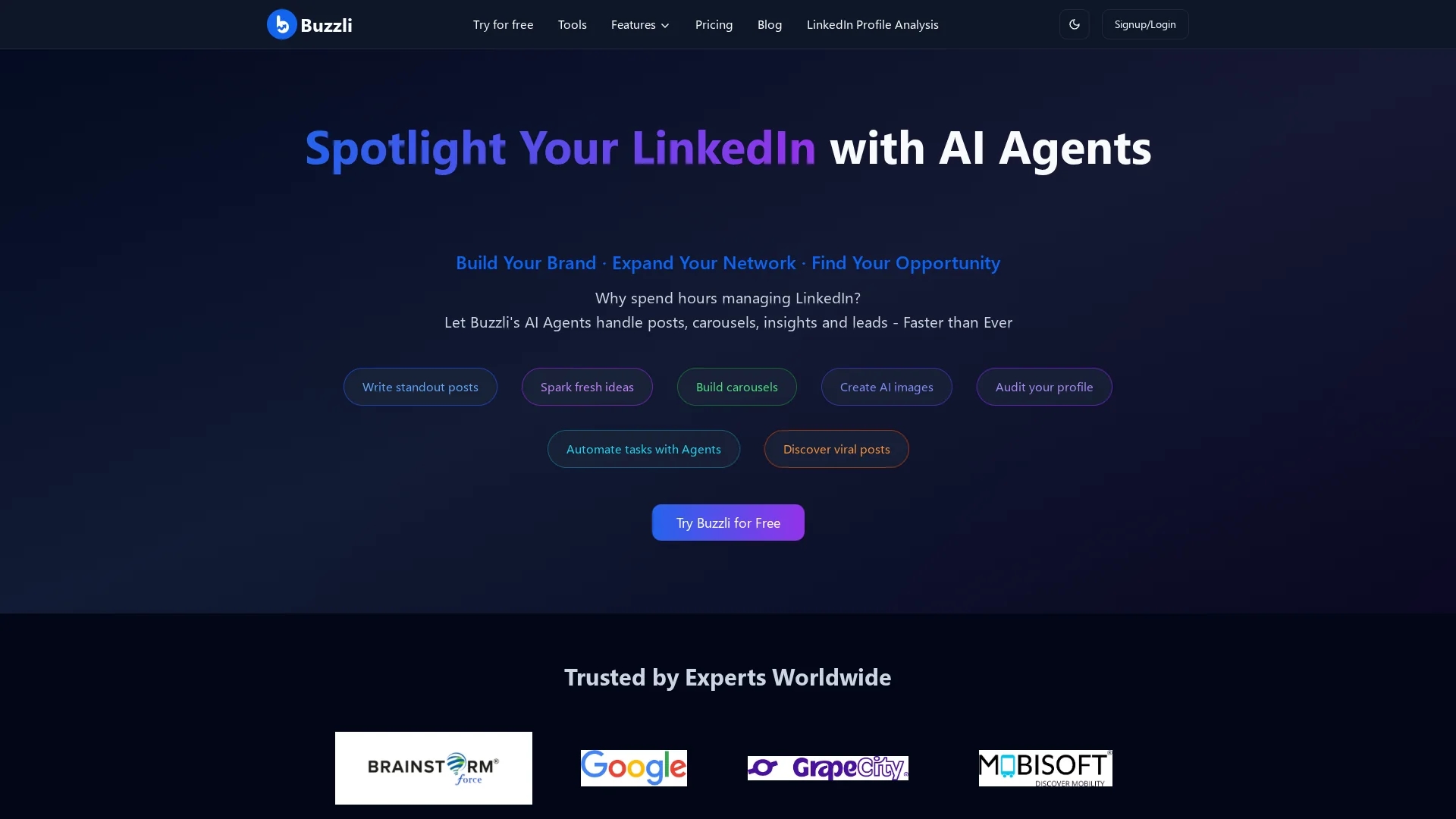 buzzli homepage