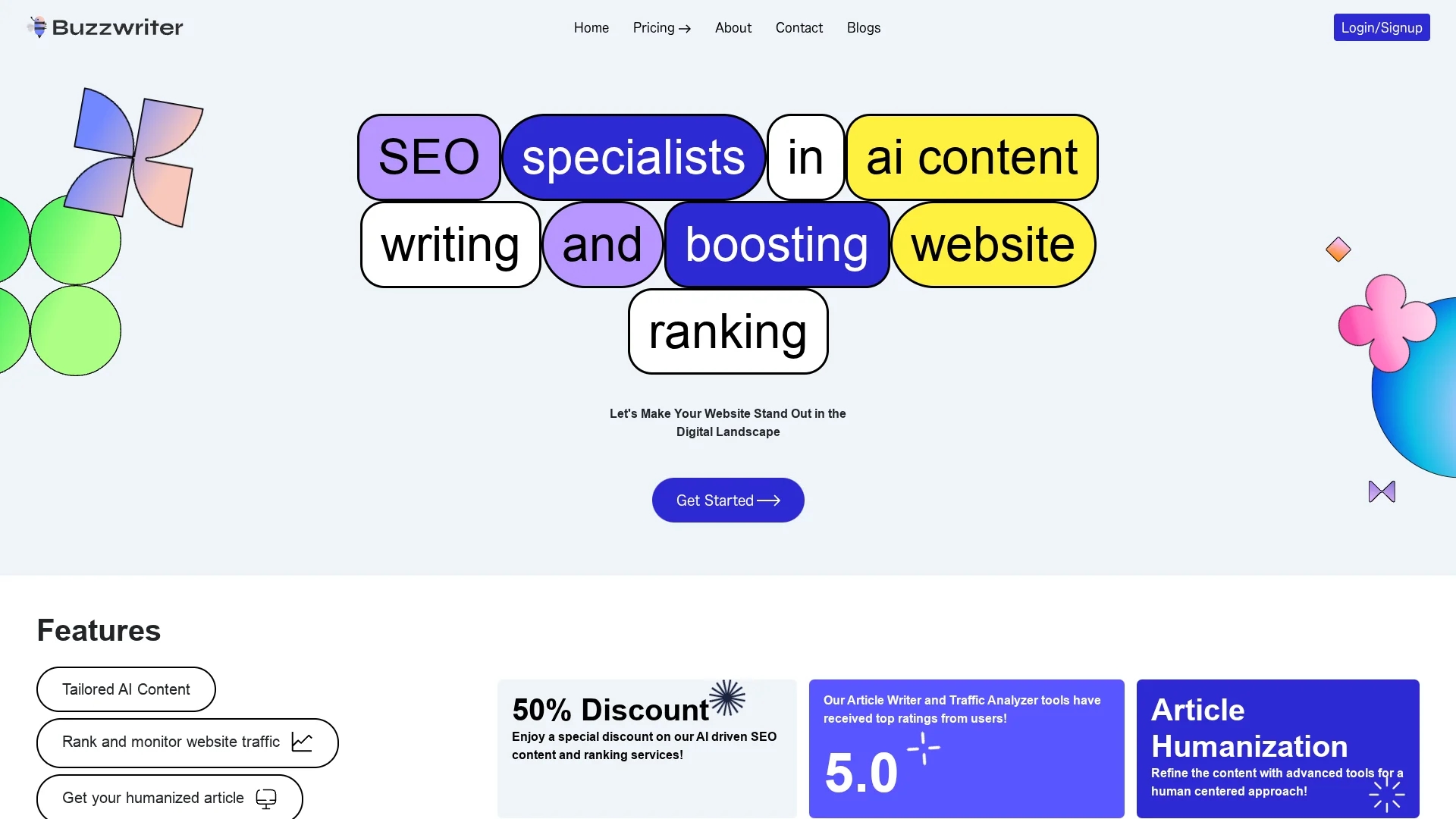 buzzwriter-ai homepage